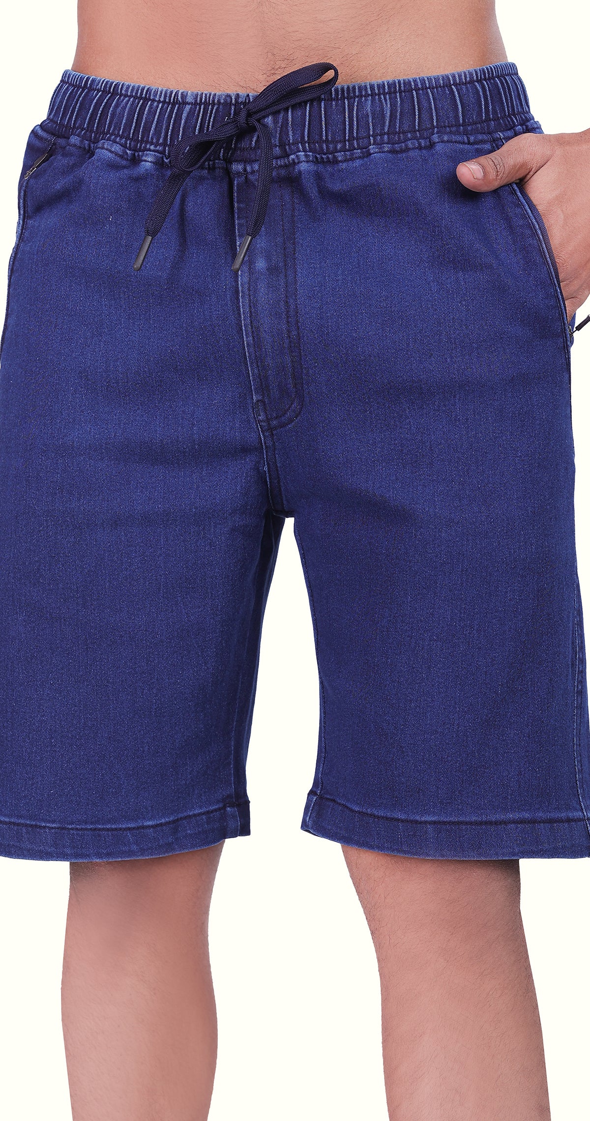 Men's Blue Tropical Sunset Solid Bermuda Comfort Cotton