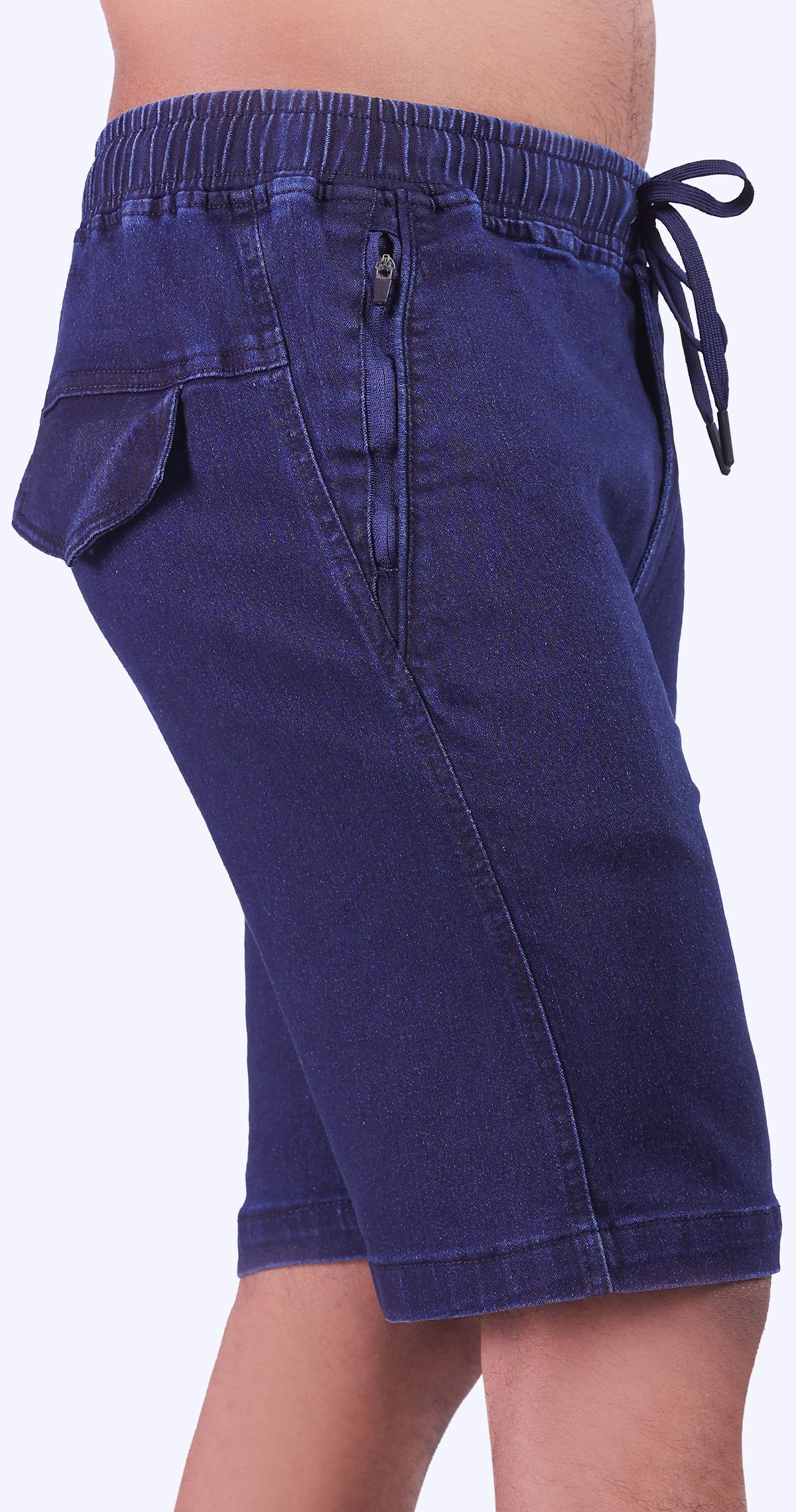 Men's Dark Blue Tropical Sunset Solid Bermuda Comfort Cotton