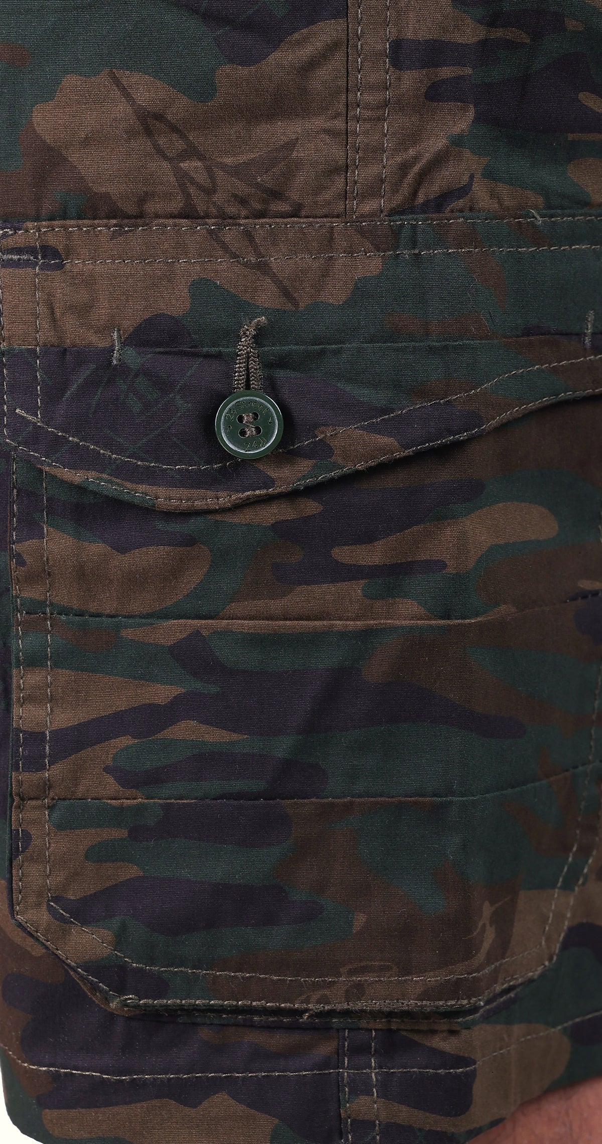 Men's Green Easy Breezy Bermuda Military Print Comfort Cotton