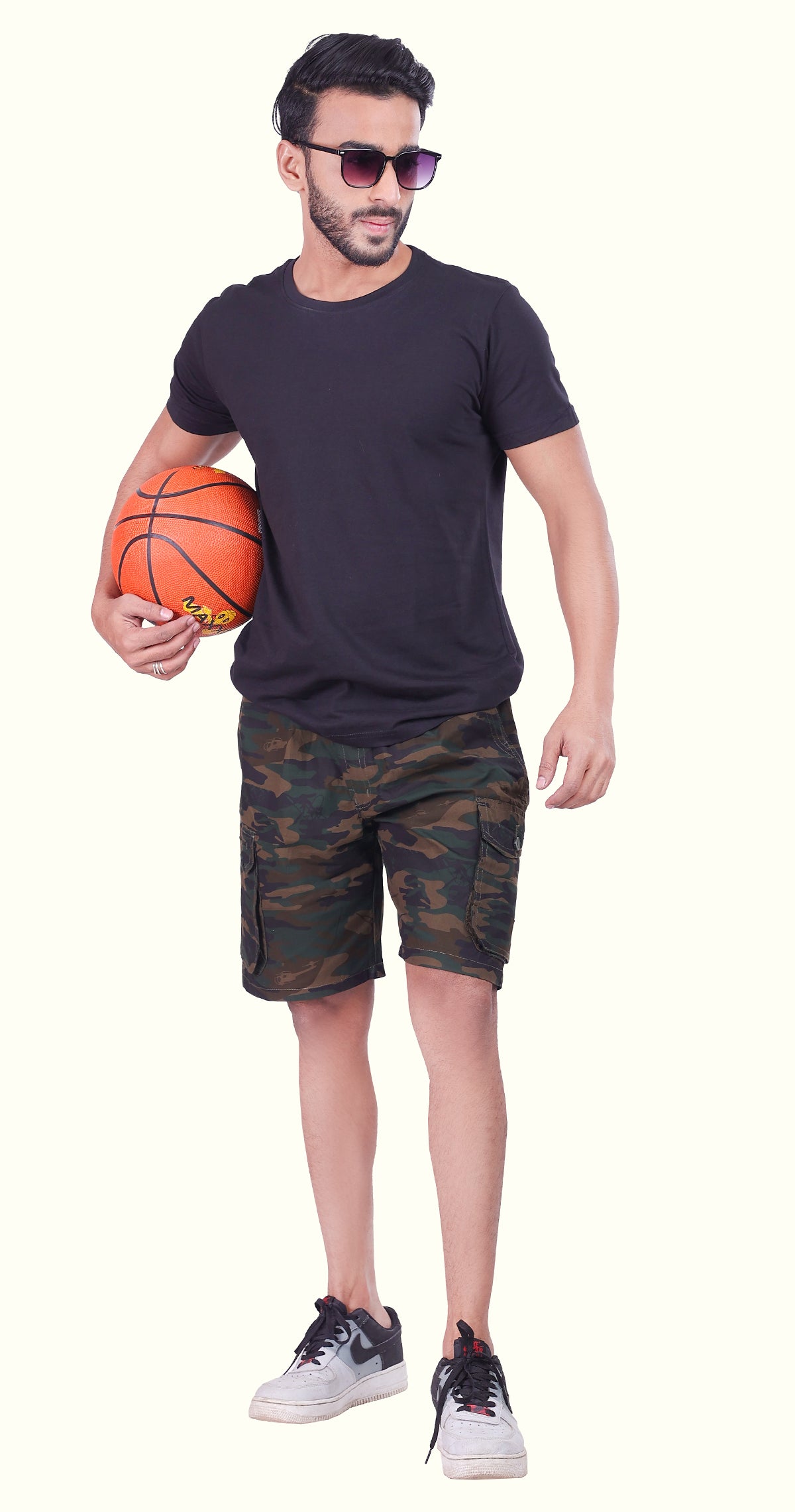 Men's Green Easy Breezy Bermuda Military Print Comfort Cotton