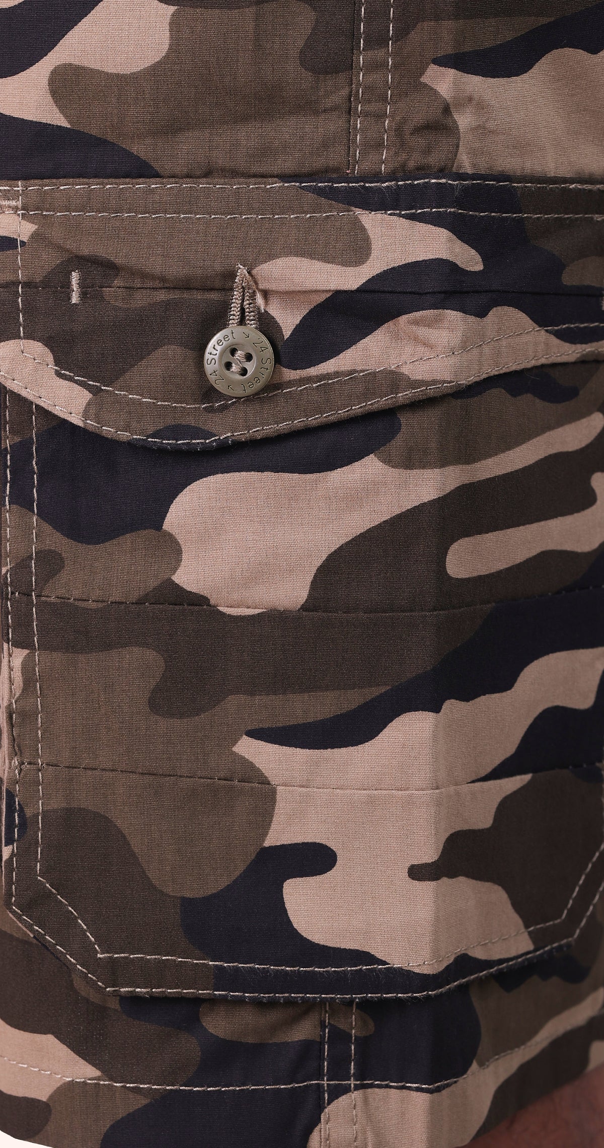 Men's Brown Easy Breezy Bermuda Military Print Comfort Cotton