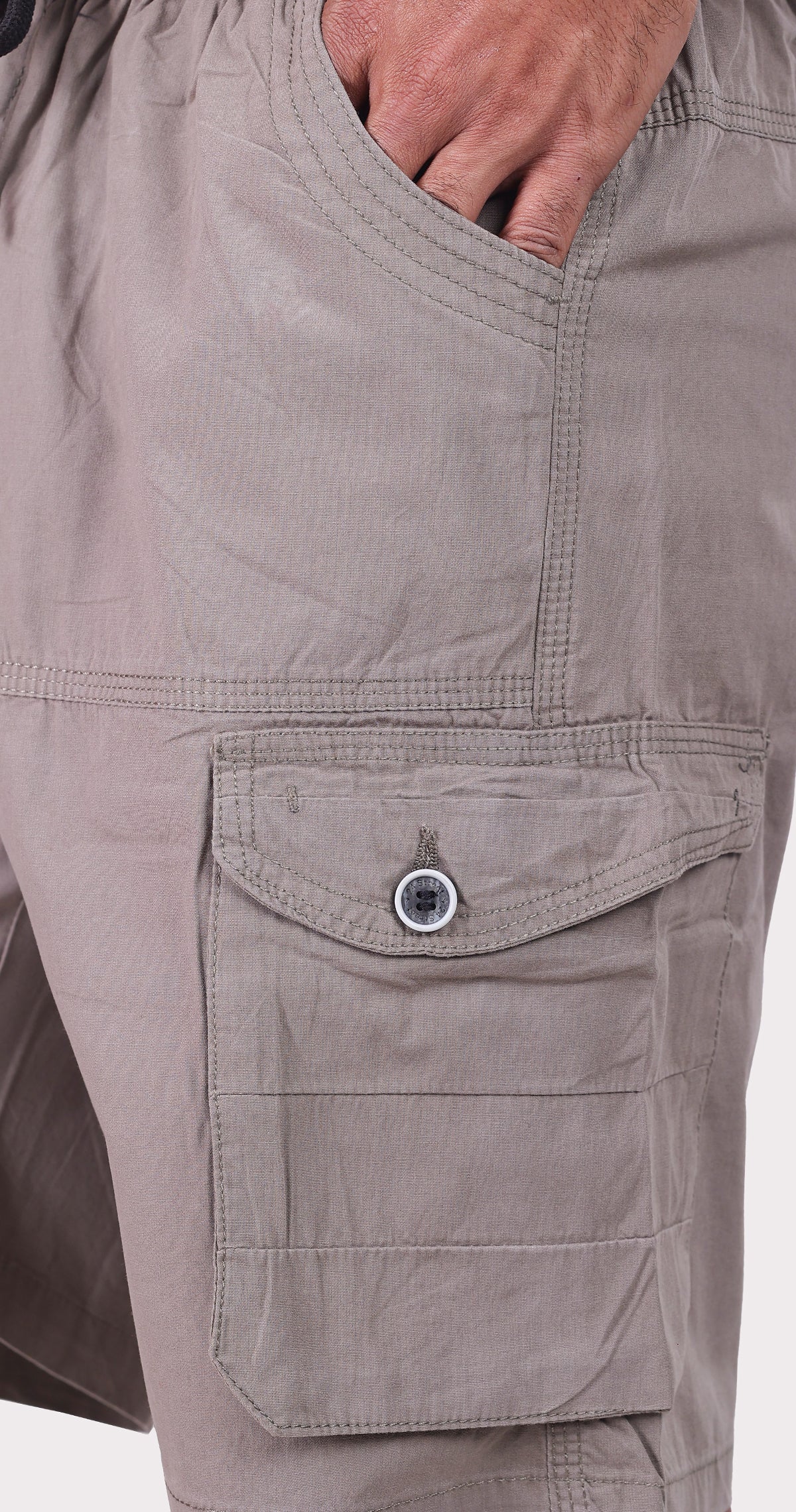 Men's Grey Sand Done Solid Bermuda Comfort Cotton