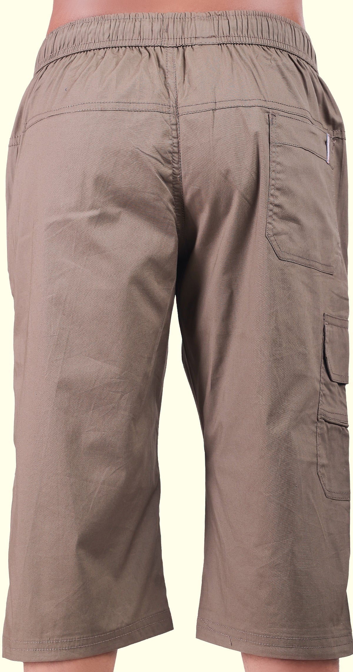 Men's Olive Casual Stride Capri Solid Print Comfort Cotton