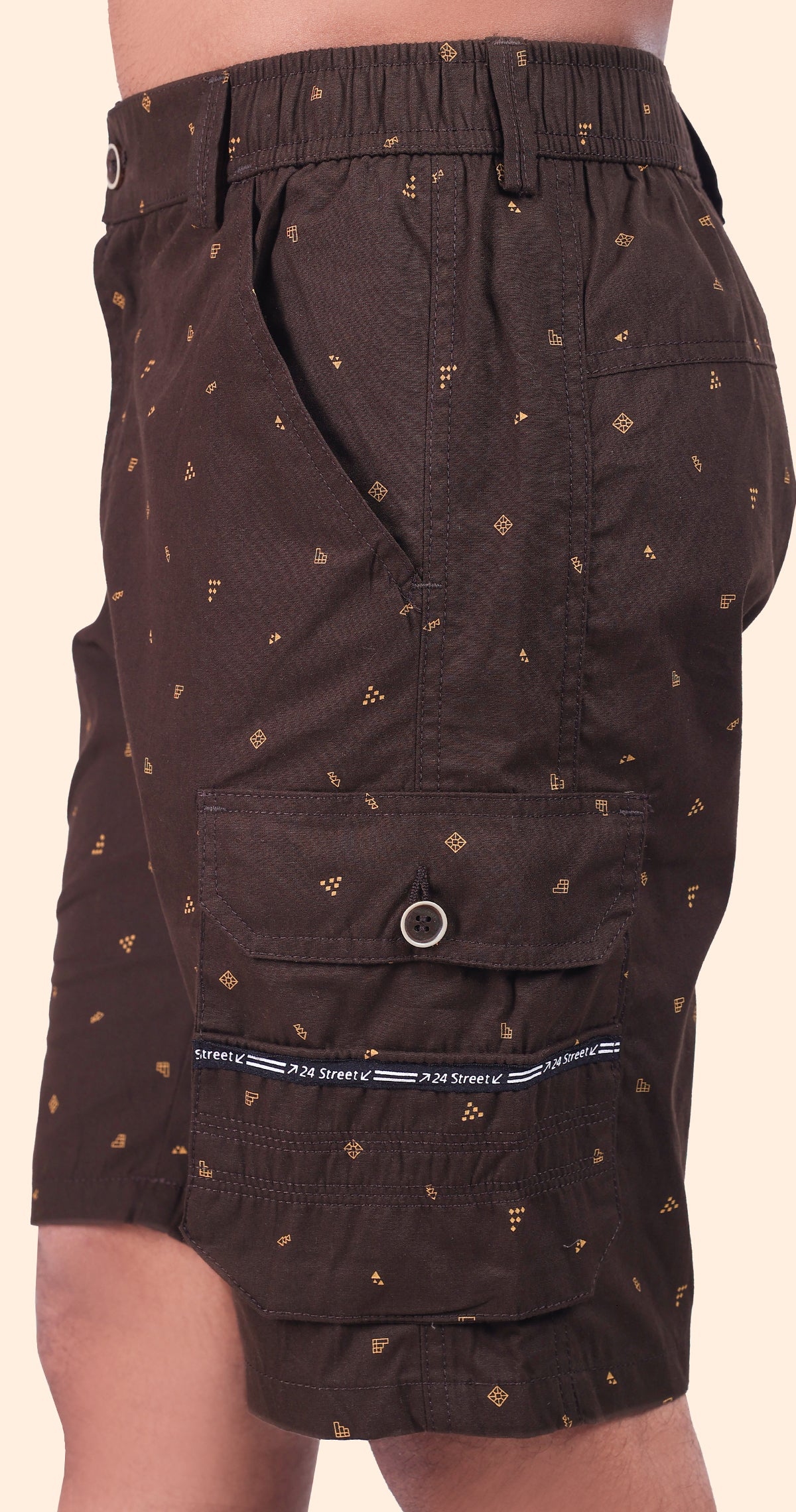 Men's Coffee Palm Paradise Printed Bermuda Comfort Cotton