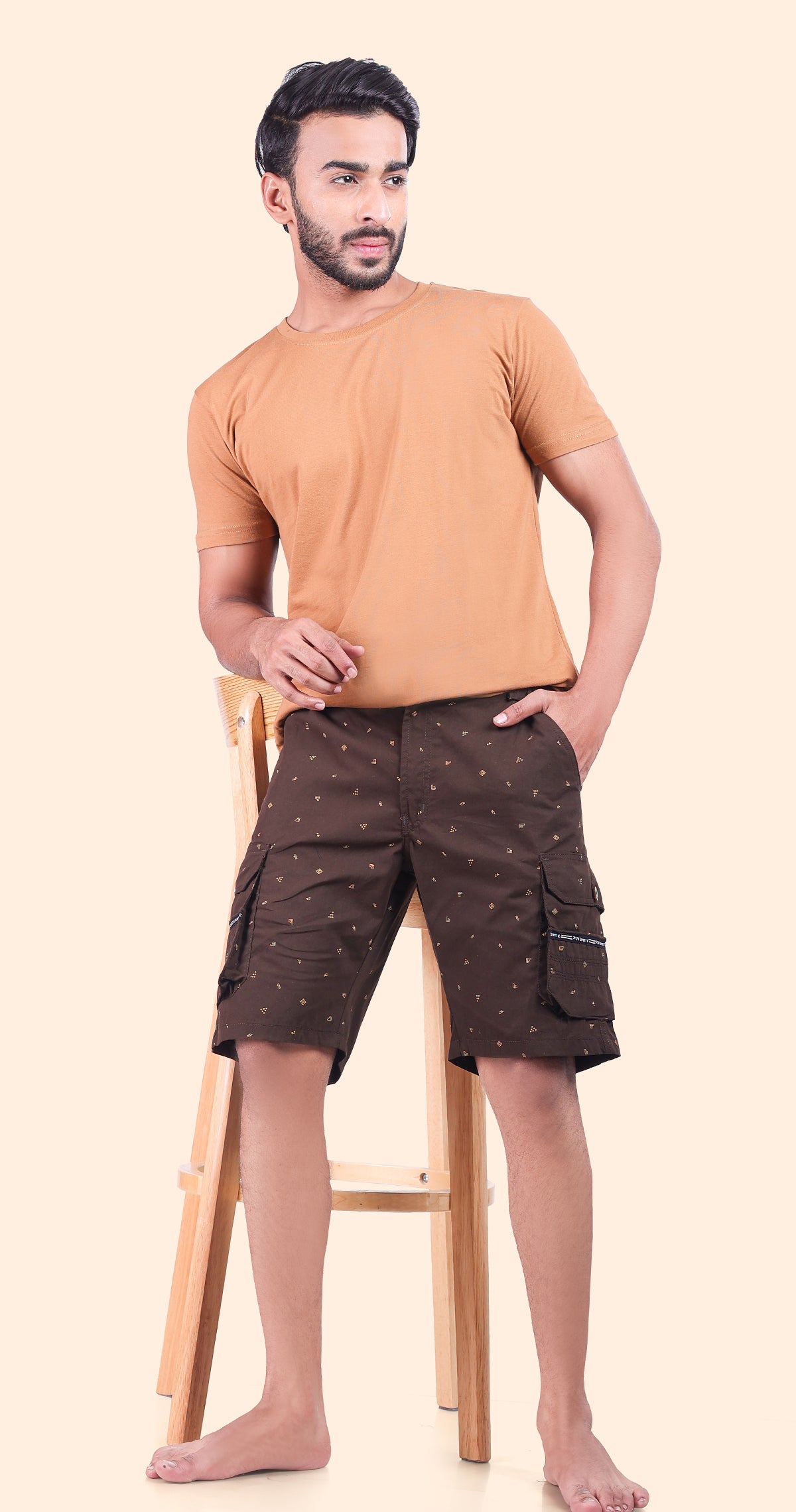 Men's Coffee Palm Paradise Printed Bermuda Comfort Cotton