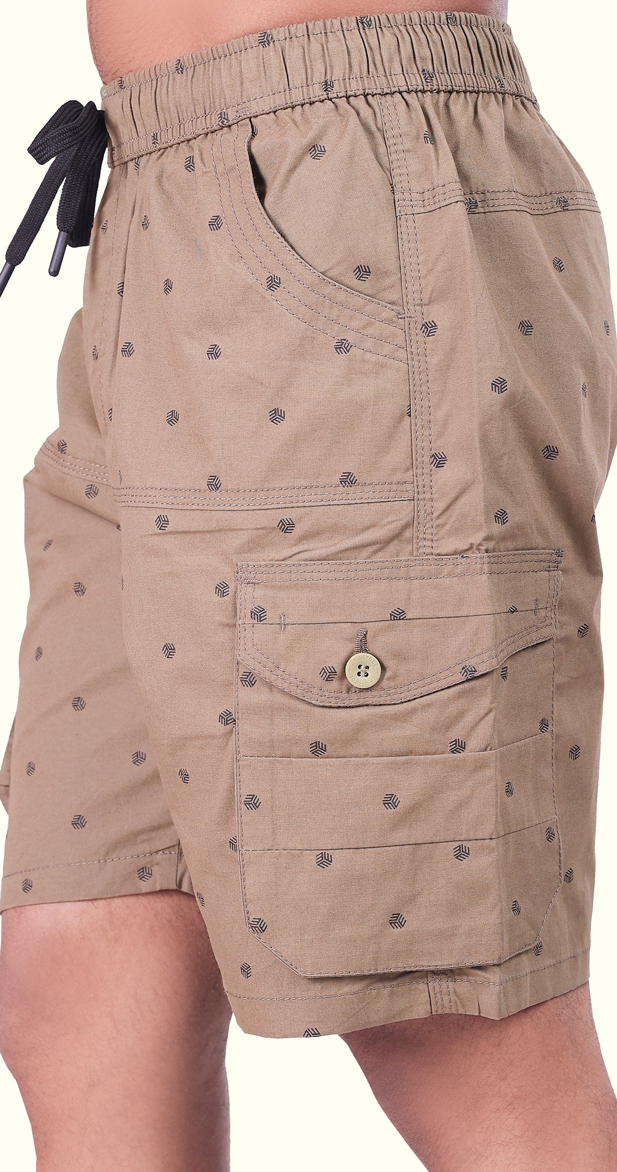 Men's Dusty Olive Shorelines Styles Printed Bermuda Comfort Cotton