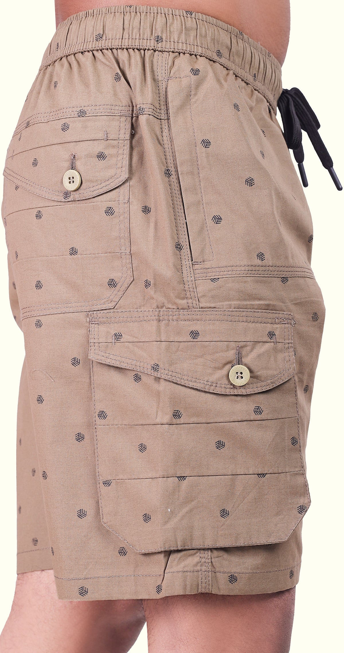 Men's Dusty Olive Shorelines Styles Printed Bermuda Comfort Cotton