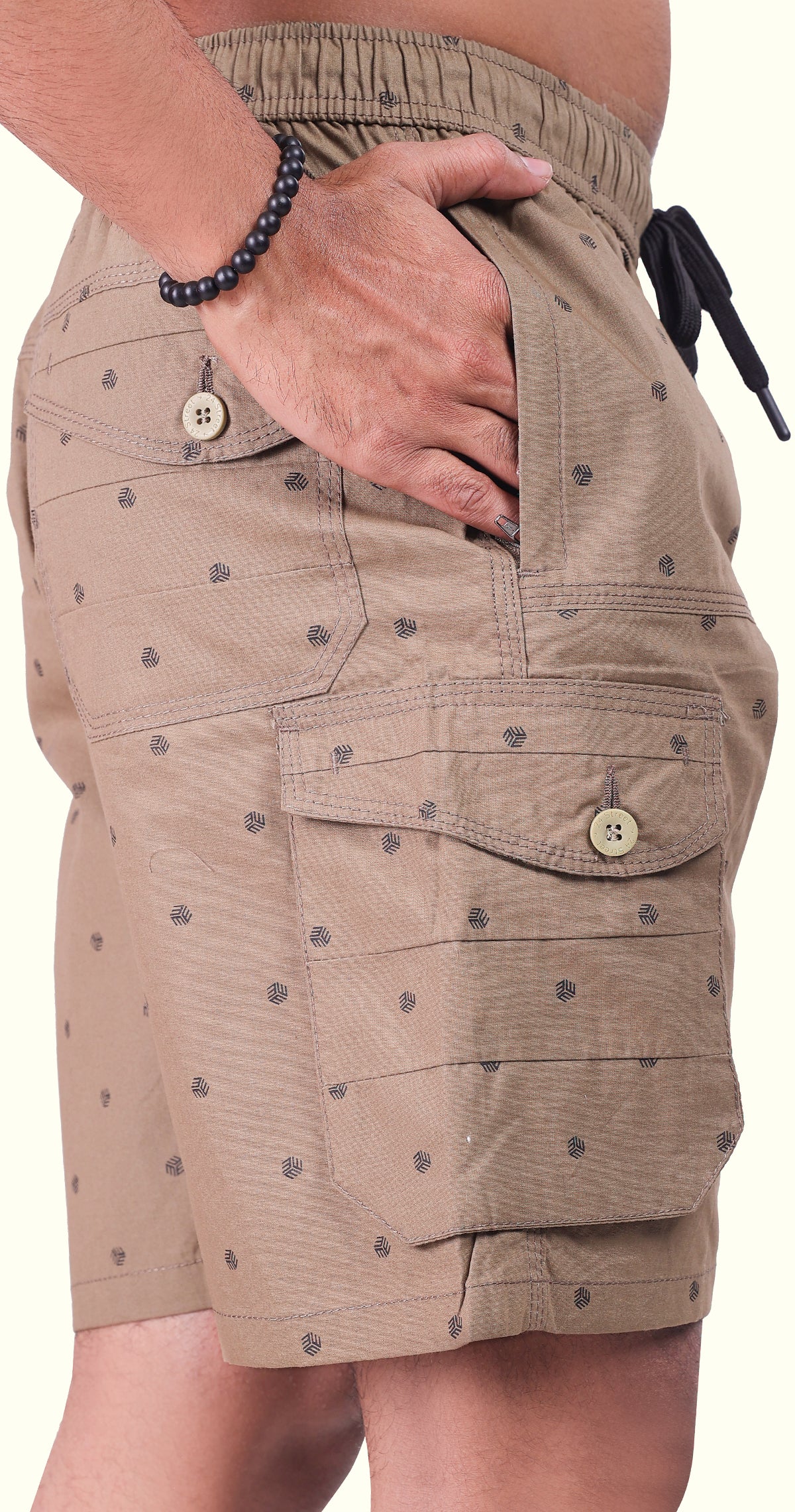 Men's Dusty Olive Shorelines Styles Printed Bermuda Comfort Cotton