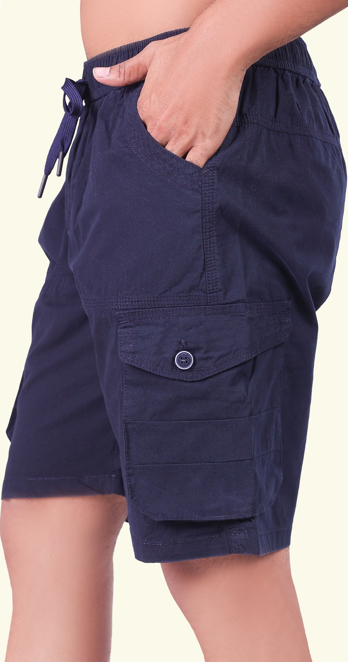 Men's Blue Sand Done Solid Bermuda Comfort Cotton