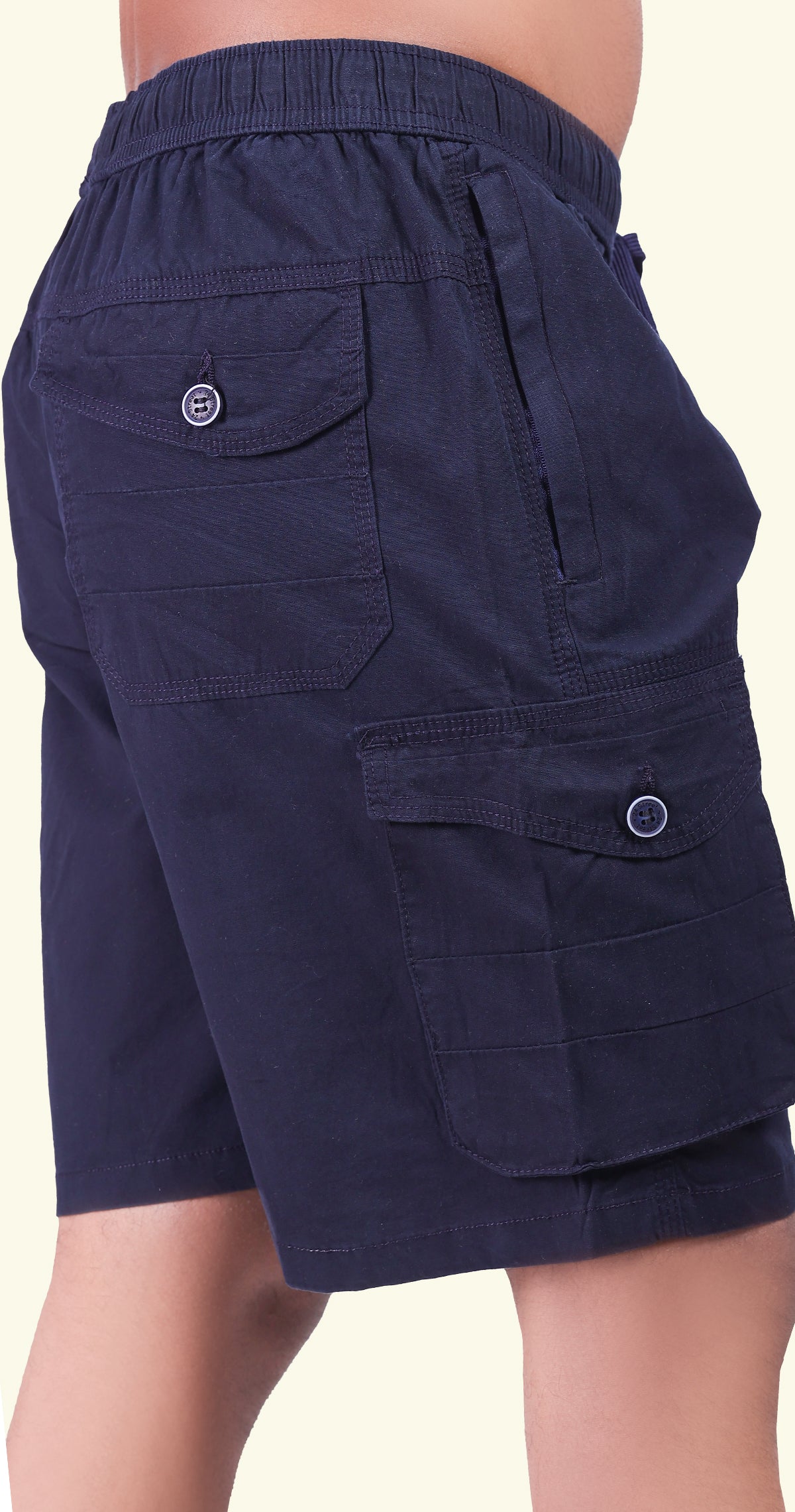 Men's Blue Sand Done Solid Bermuda Comfort Cotton