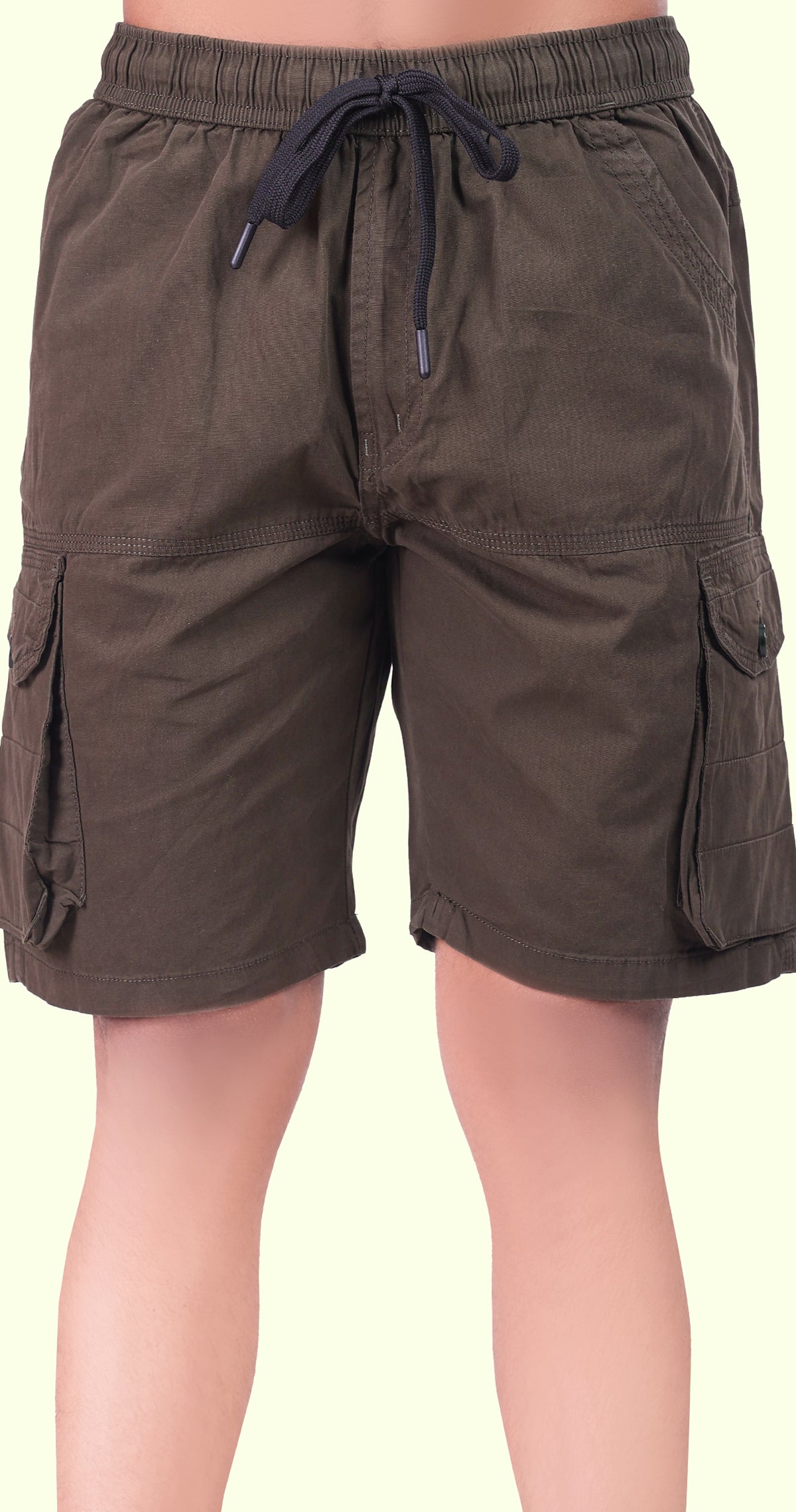 Men's Olive Green Sand Done Solid Bermuda Comfort Cotton
