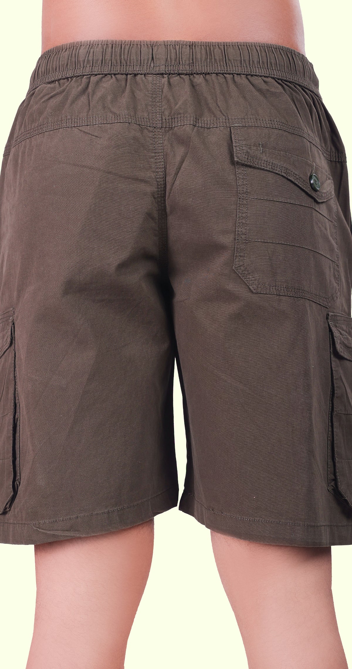 Men's Olive Green Sand Done Solid Bermuda Comfort Cotton