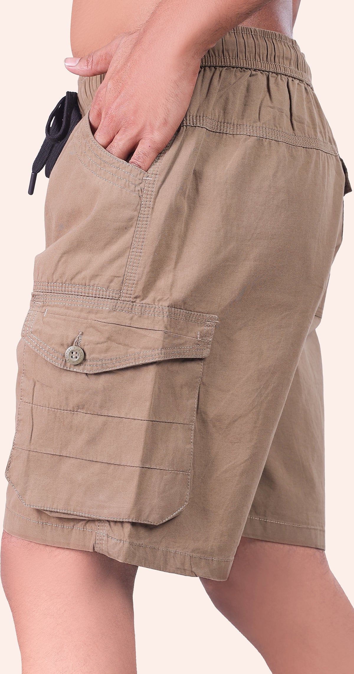 Men's Dusty Olive Sand Done Solid Bermuda Comfort Cotton