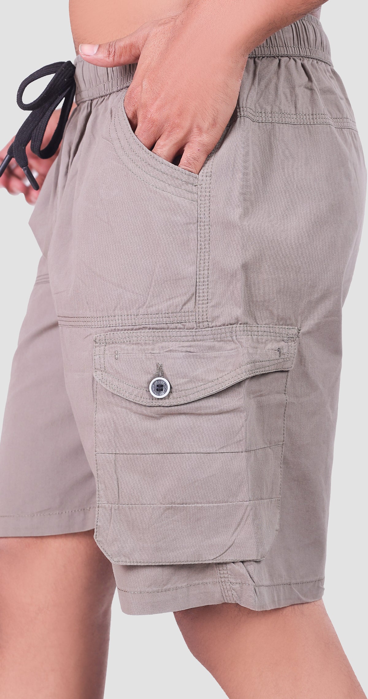 Men's Grey Sand Done Solid Bermuda Comfort Cotton