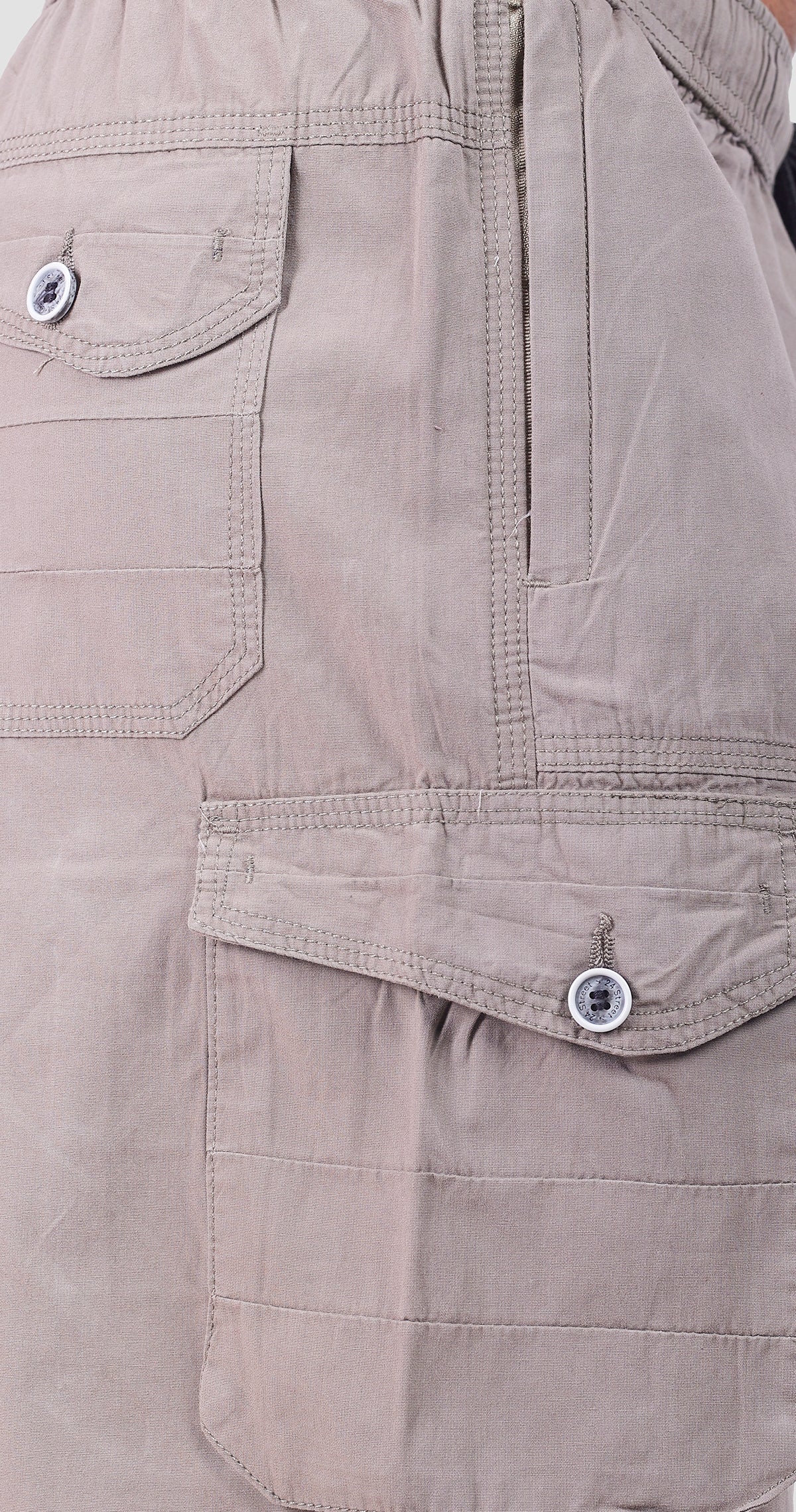 Men's Grey Sand Done Solid Bermuda Comfort Cotton