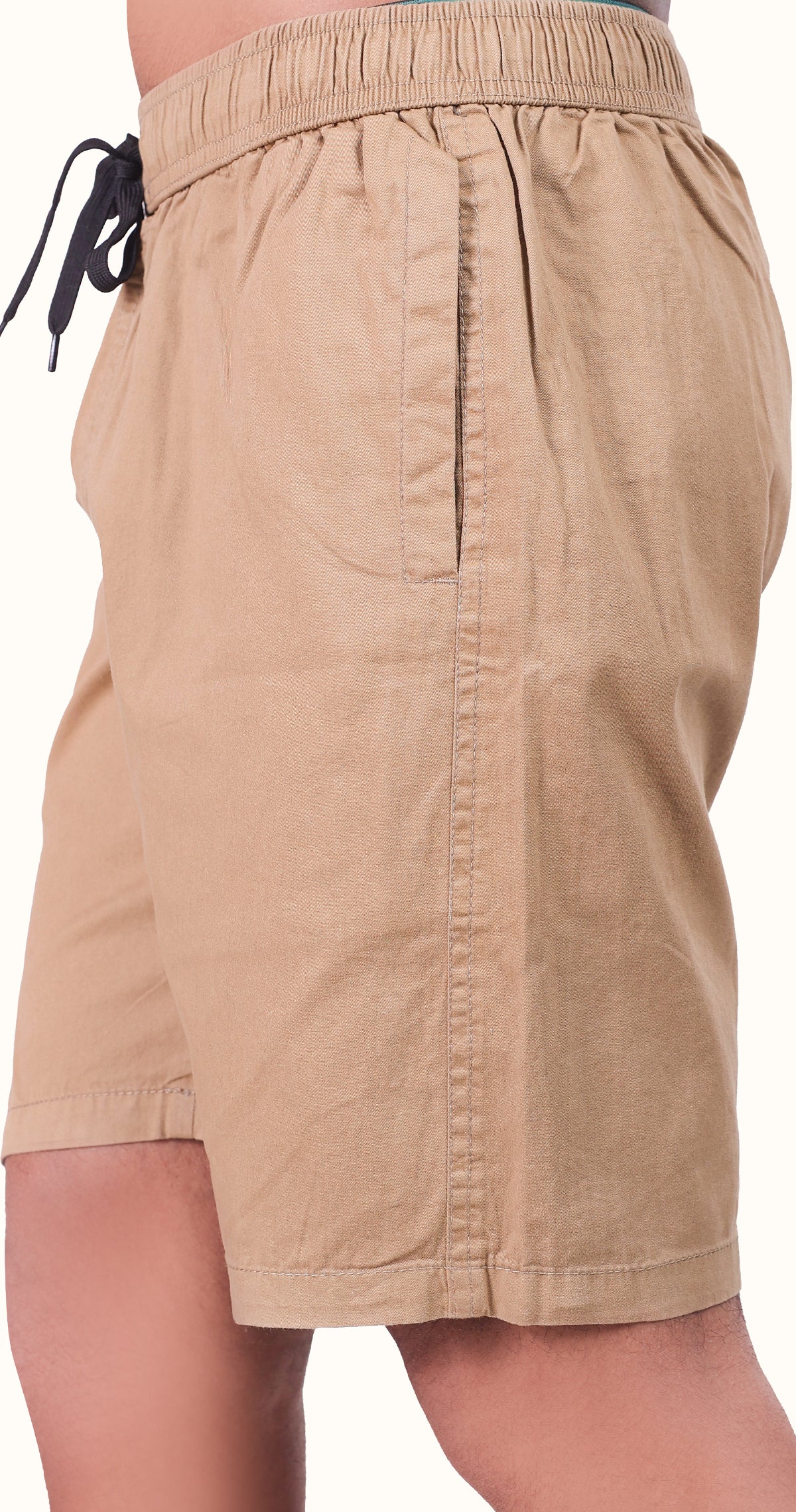 Men's Beige Coastal Chill Solid Bermuda Comfort Cotton