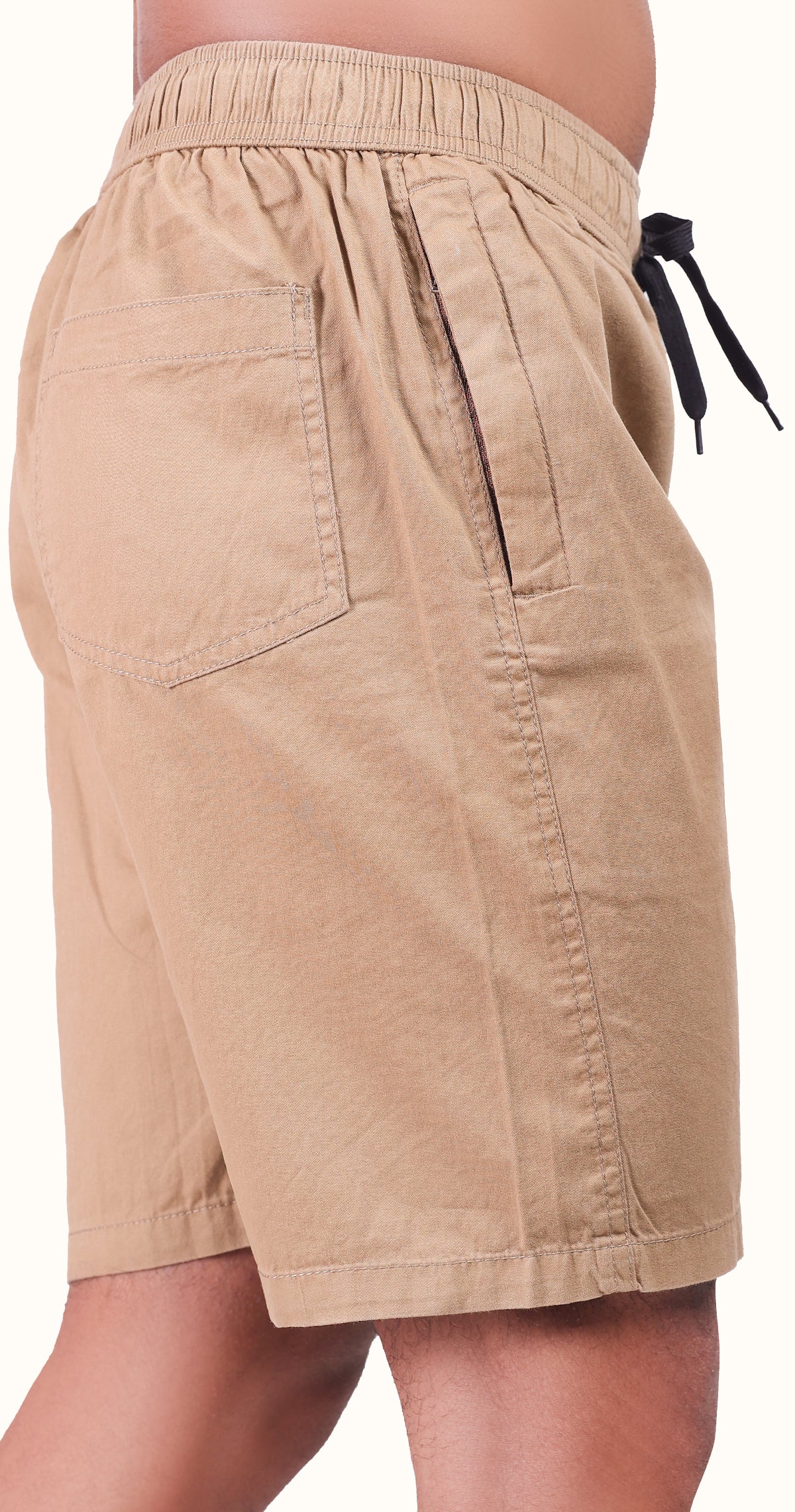 Men's Beige Coastal Chill Solid Bermuda Comfort Cotton