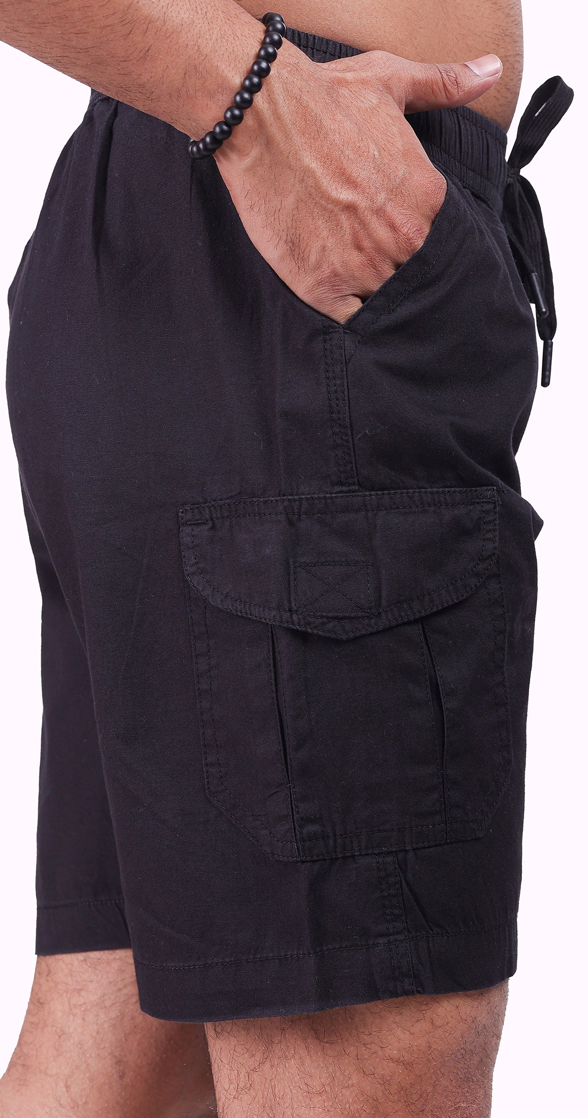 Men's Black Sun Chic Solid Bermuda Comfort Cotton