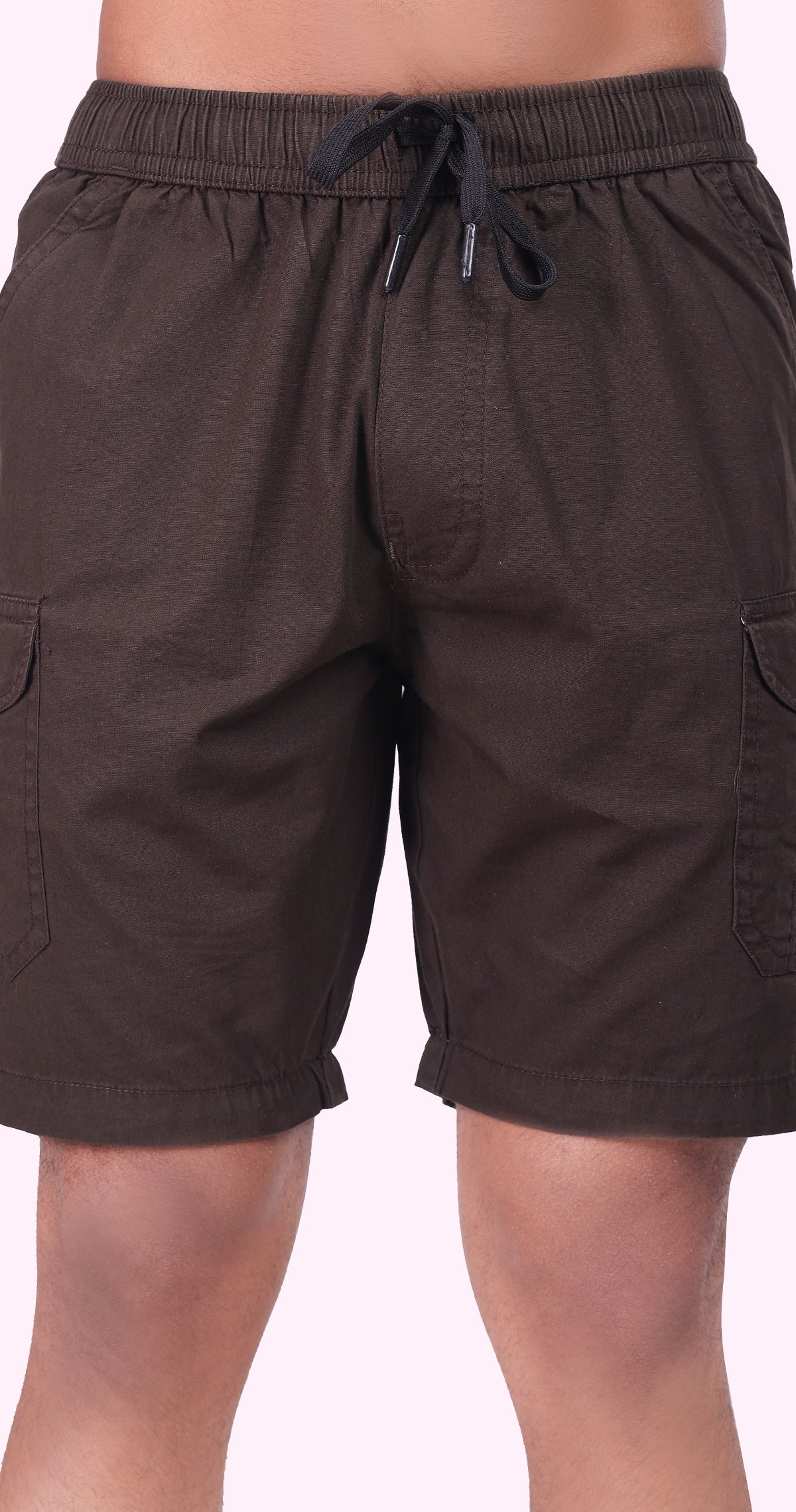 Men's Dark Brown Sun Chic Solid Bermuda Comfort Cotton