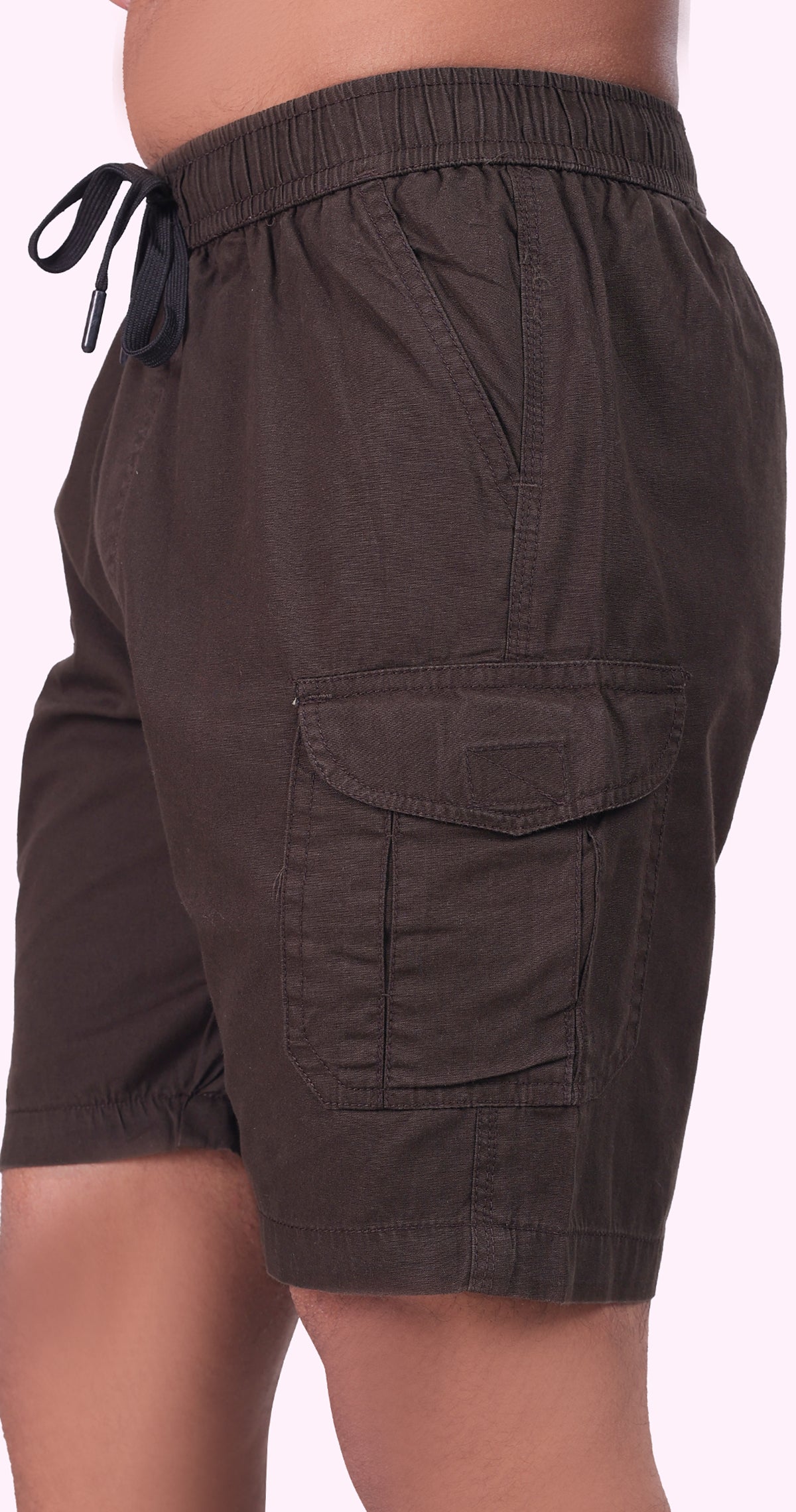 Men's Dark Brown Sun Chic Solid Bermuda Comfort Cotton