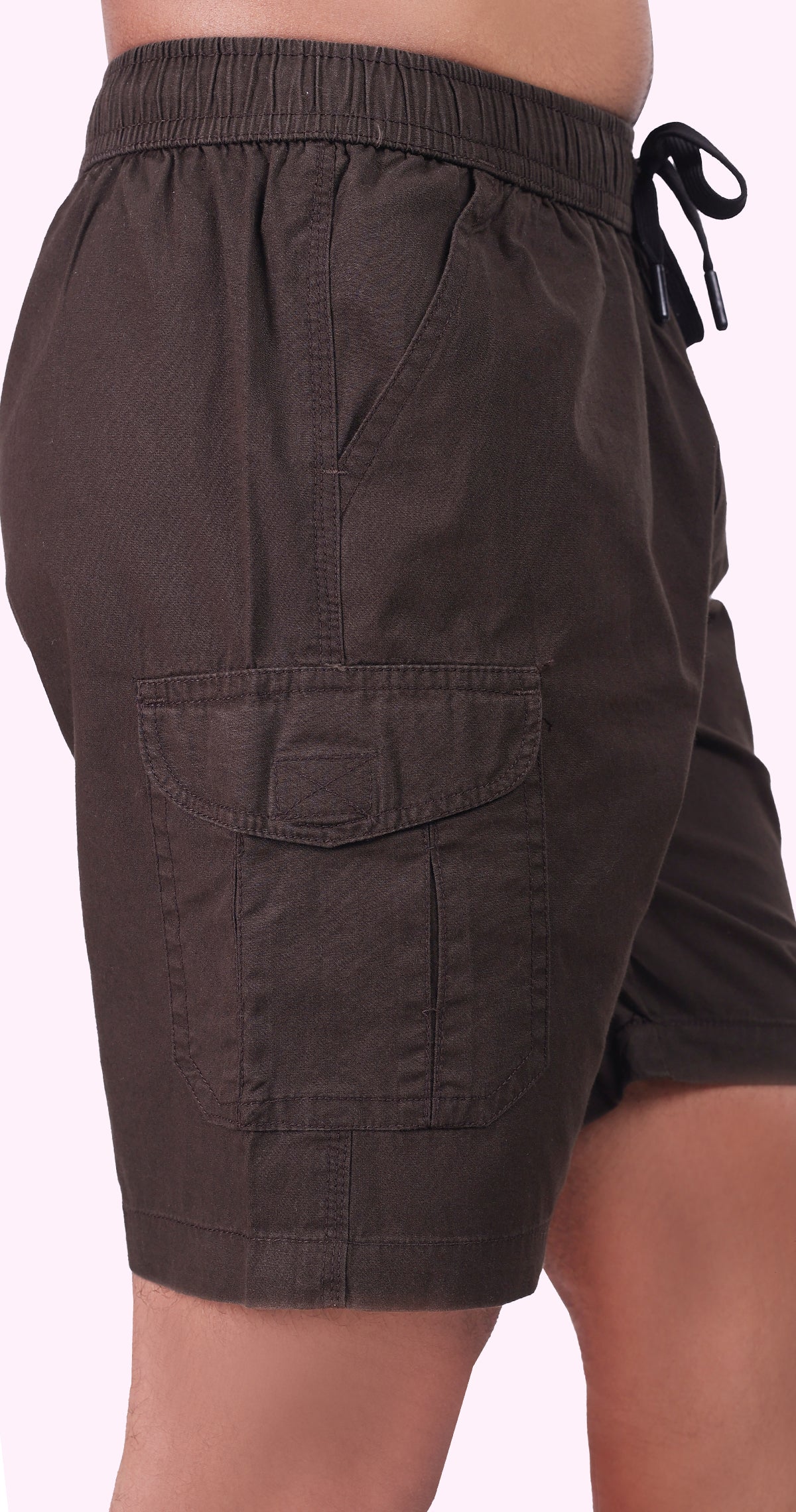 Men's Dark Brown Sun Chic Solid Bermuda Comfort Cotton