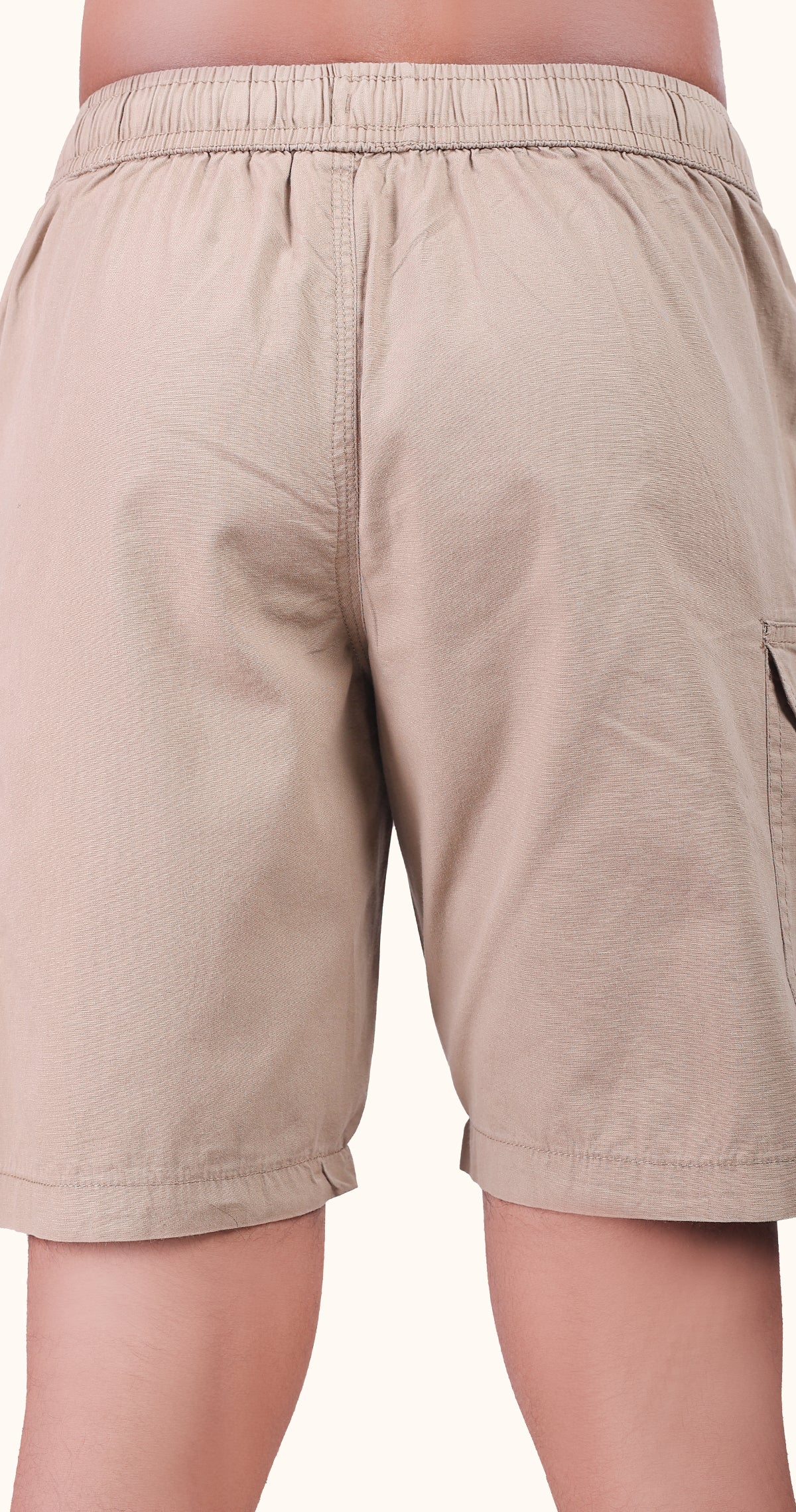 Men's Beige Sun Chic Solid Bermuda Comfort Cotton