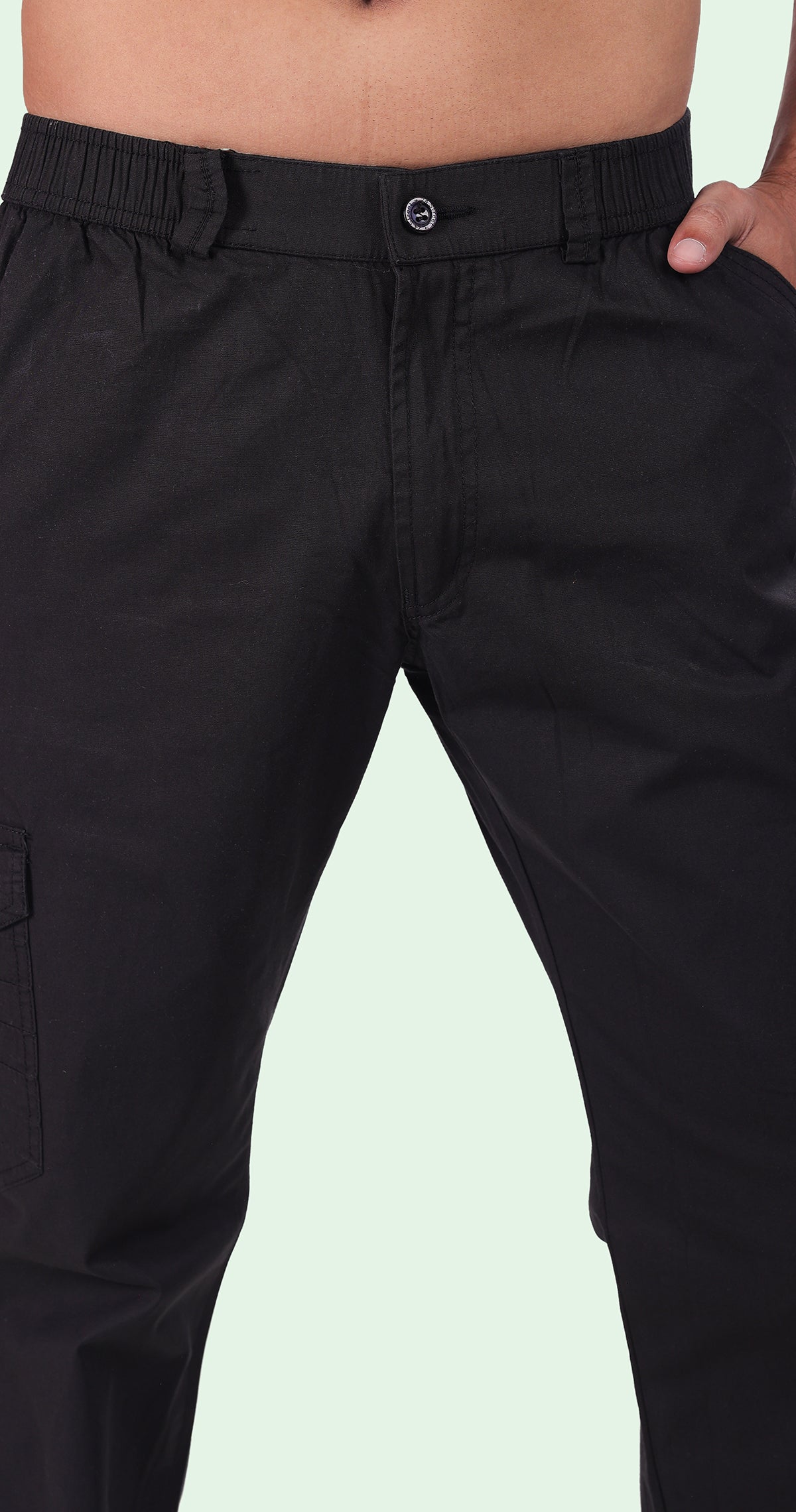 Men's Black Relaxation Pyjama Pants Solid Comfort Cotton