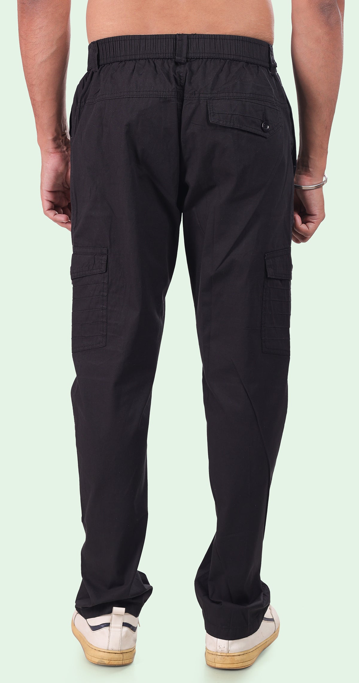 Men's Black Relaxation Pyjama Pants Solid Comfort Cotton