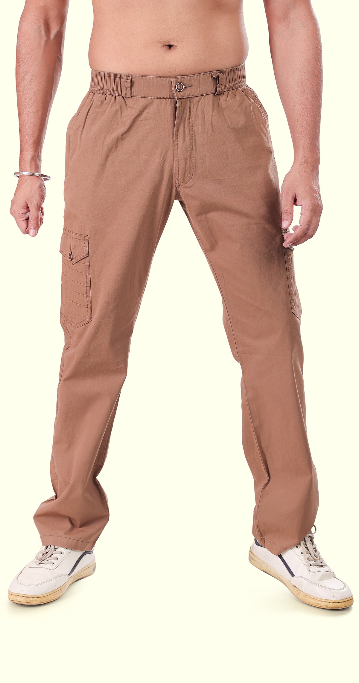 Men's Brown Relaxation Pyjama Pants Solid Comfort Cotton