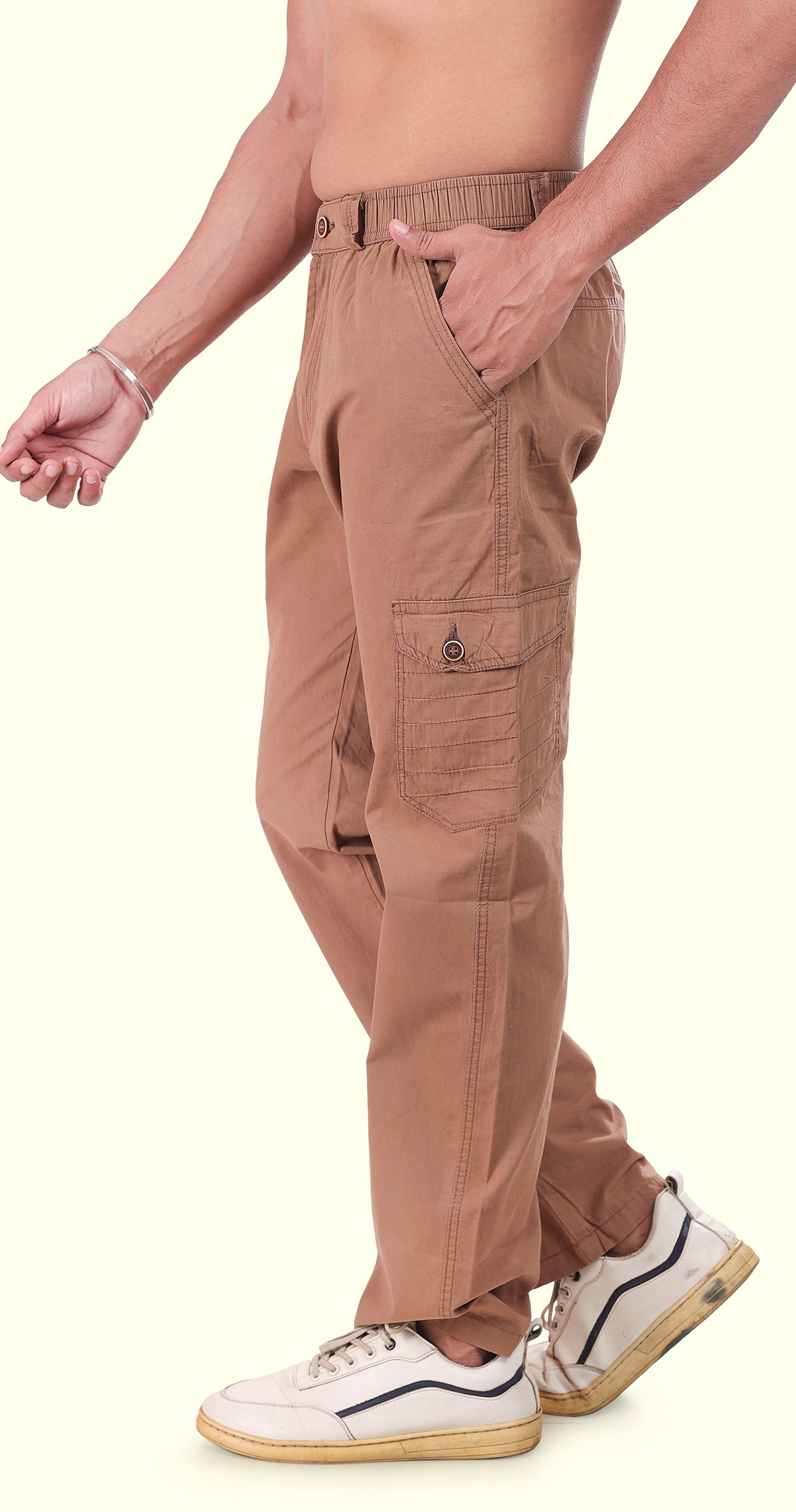 Men's Brown Relaxation Pyjama Pants Solid Comfort Cotton
