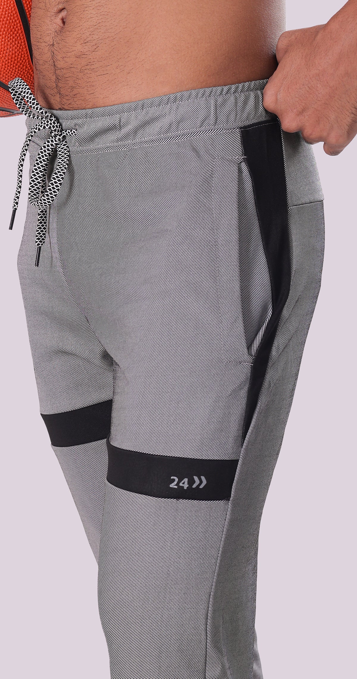 Men's Grey Dynamic fit Sports Pants Soild sweat Control