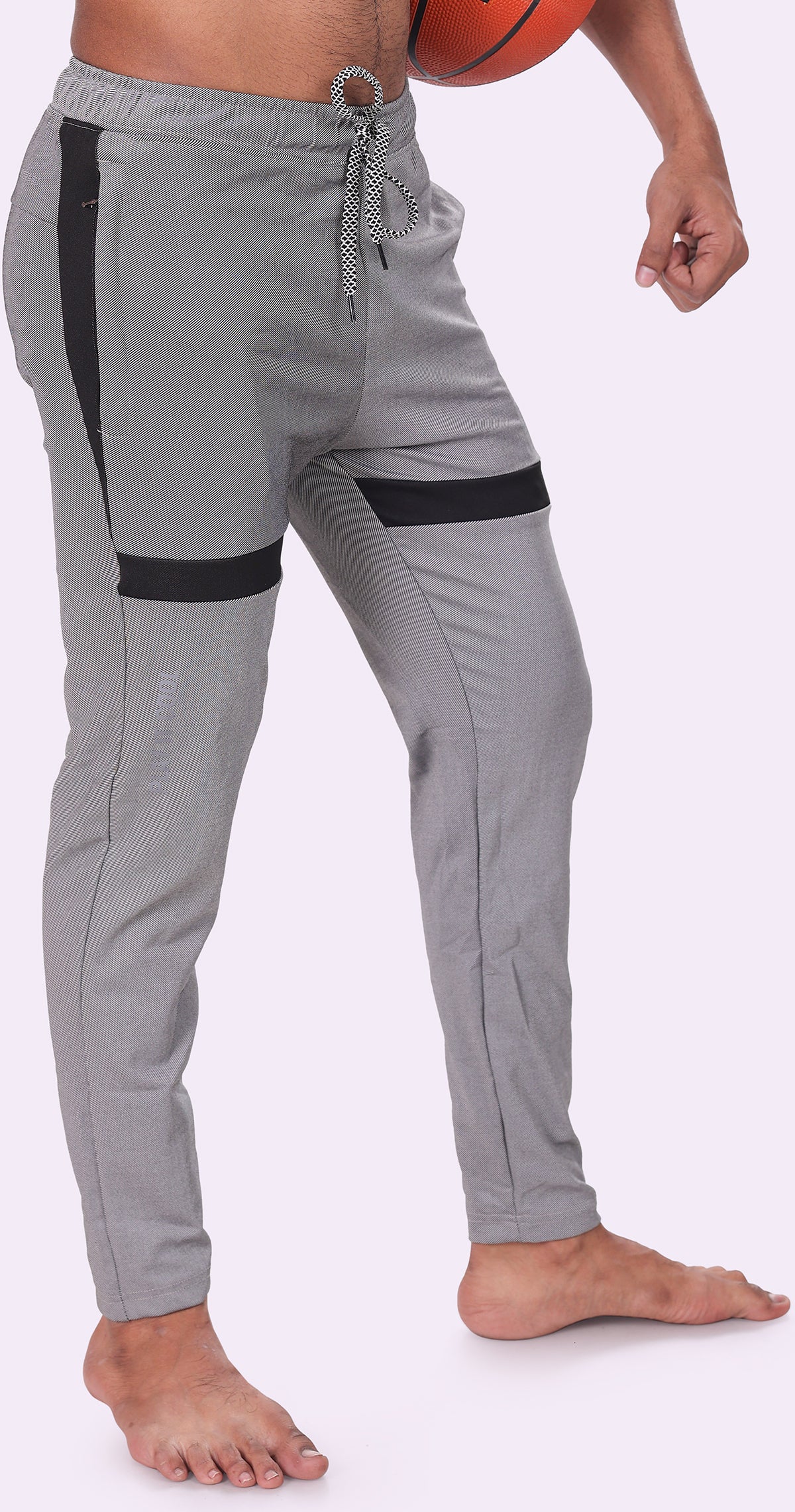 Men's Grey Dynamic fit Sports Pants Soild sweat Control