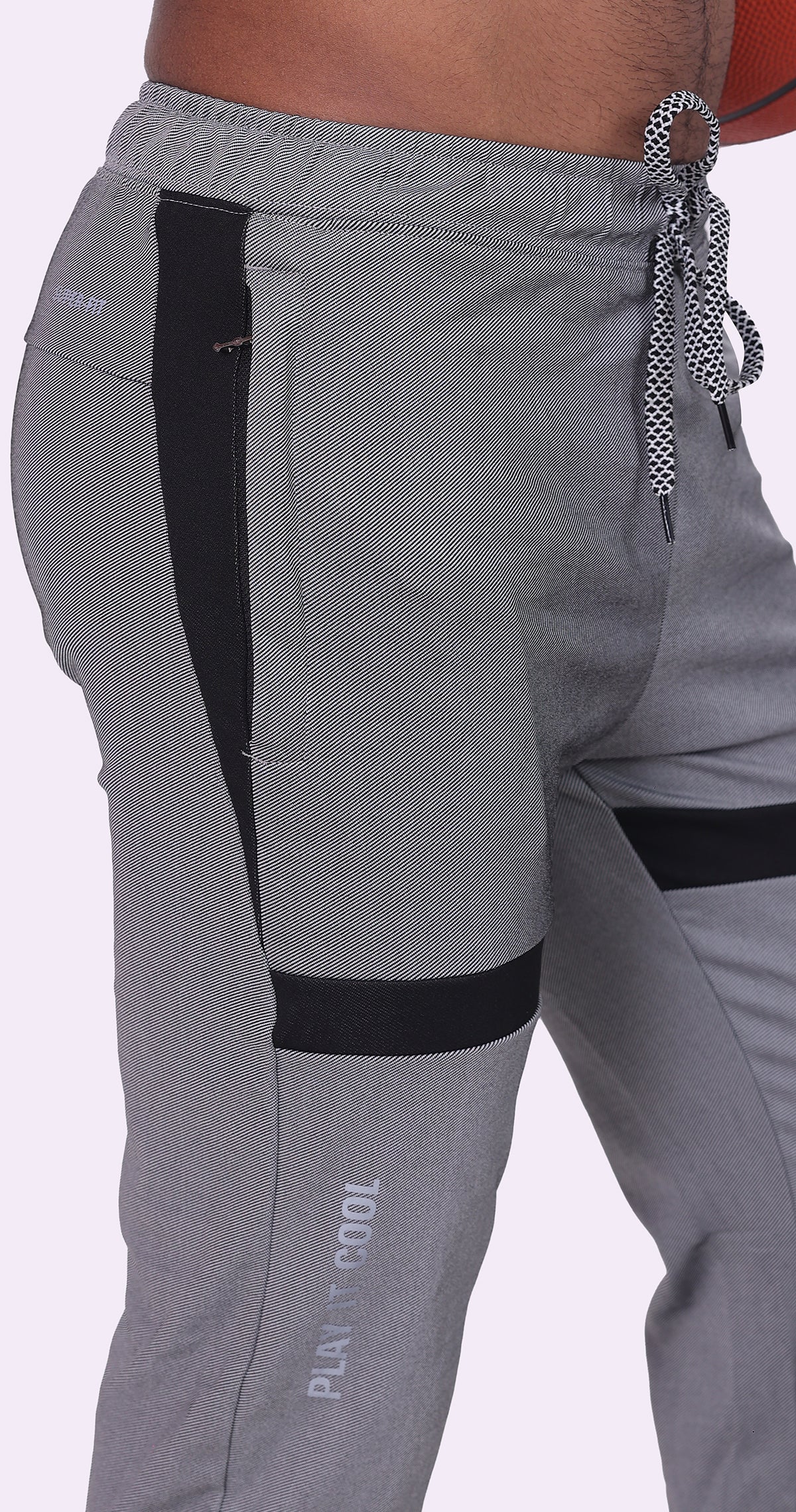 Men's Grey Dynamic fit Sports Pants Soild sweat Control