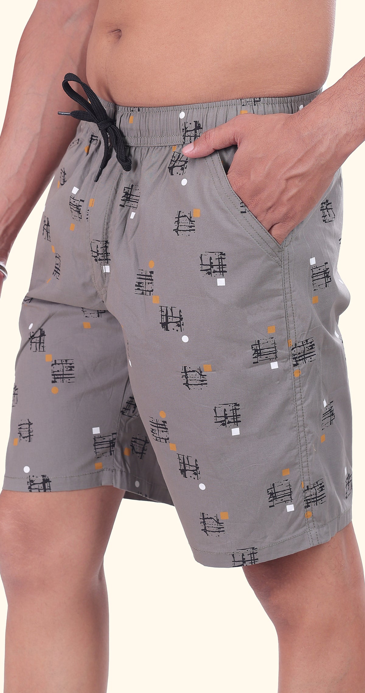 Men's Grey Island Threads Printed Bermuda Comfort Cotton