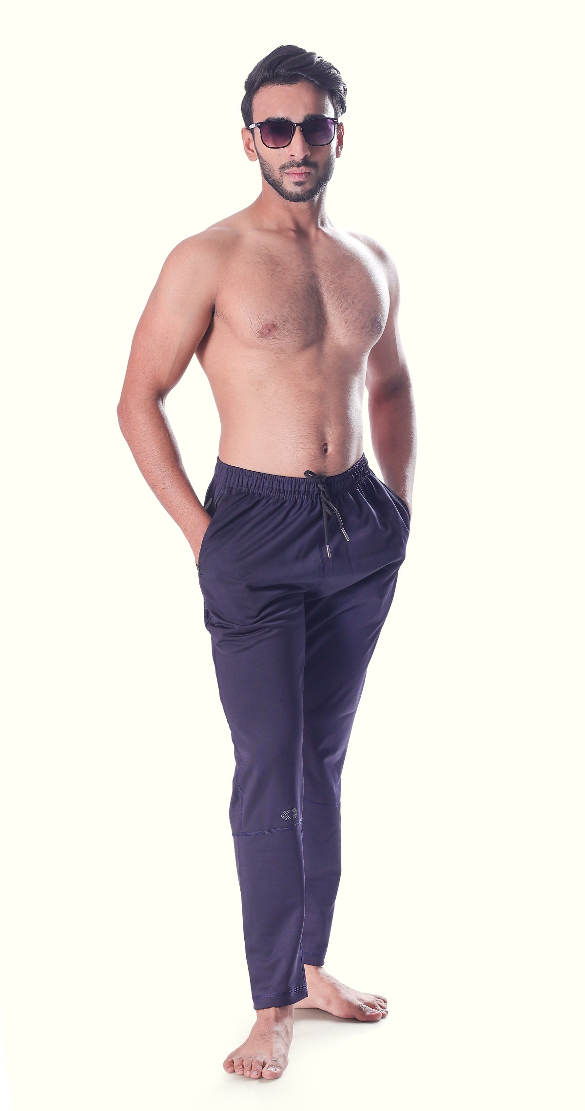 Men's Blue Pro Motion Sports Pants Soild sweat Control