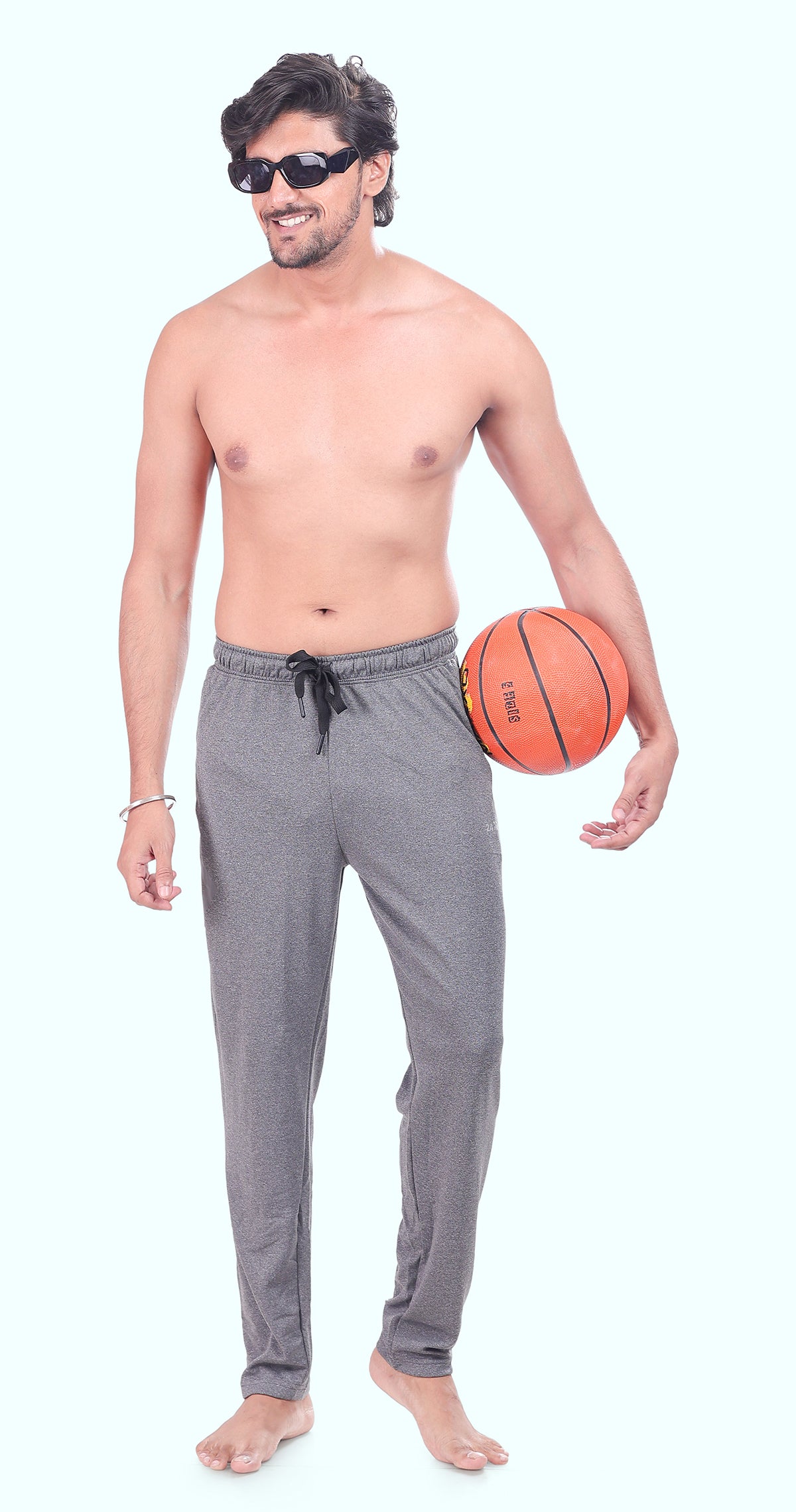 Men's Grey Performance Gear Sports Pants Soild sweat Control