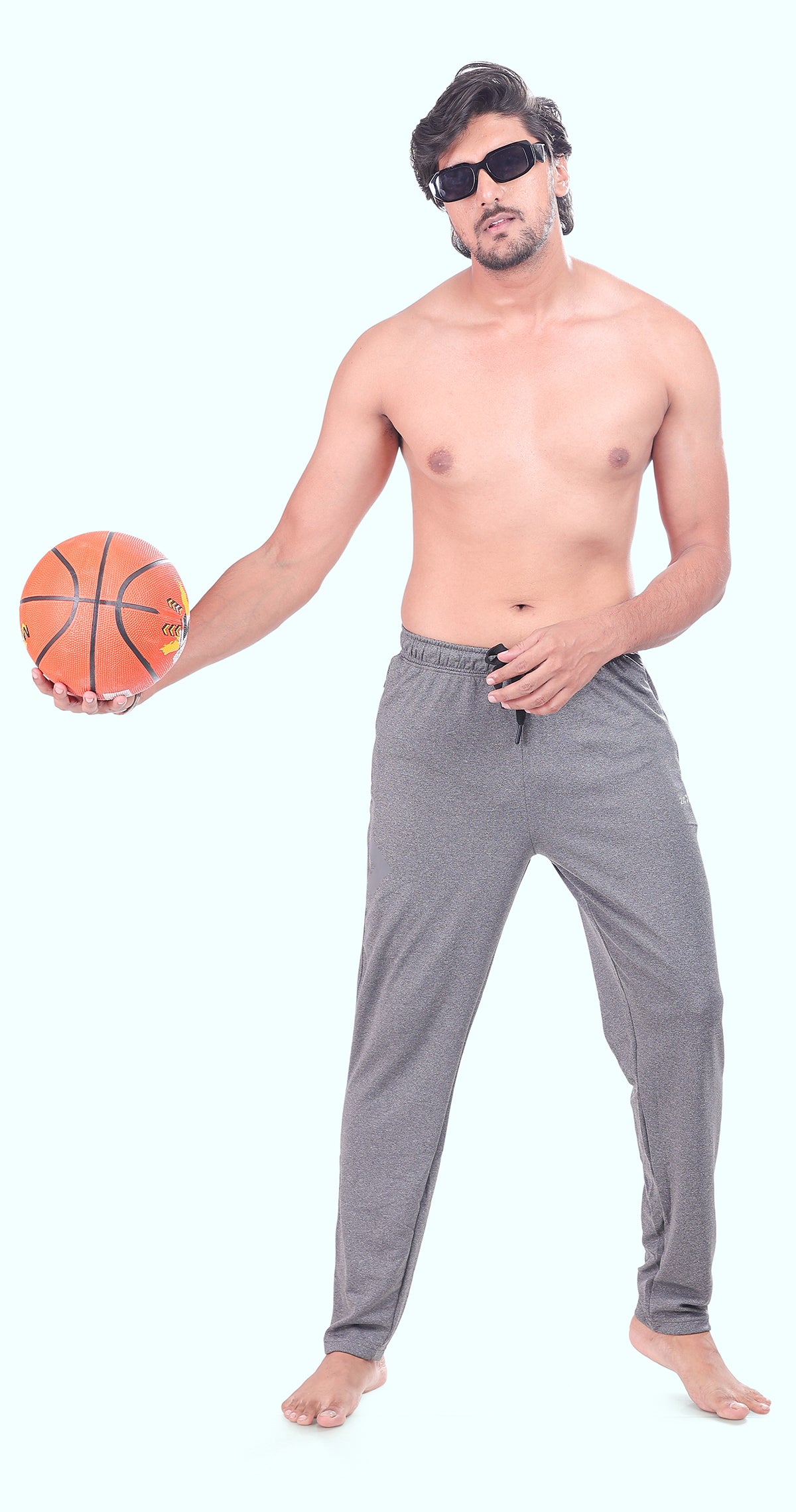 Men's Grey Performance Gear Sports Pants Soild sweat Control