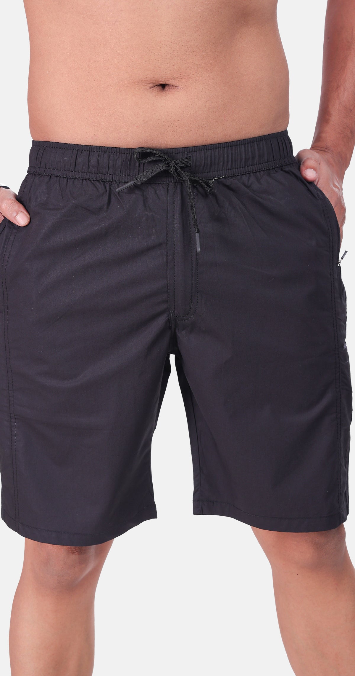 Men's Black Bermuda Vibe Solid Comfort Cotton