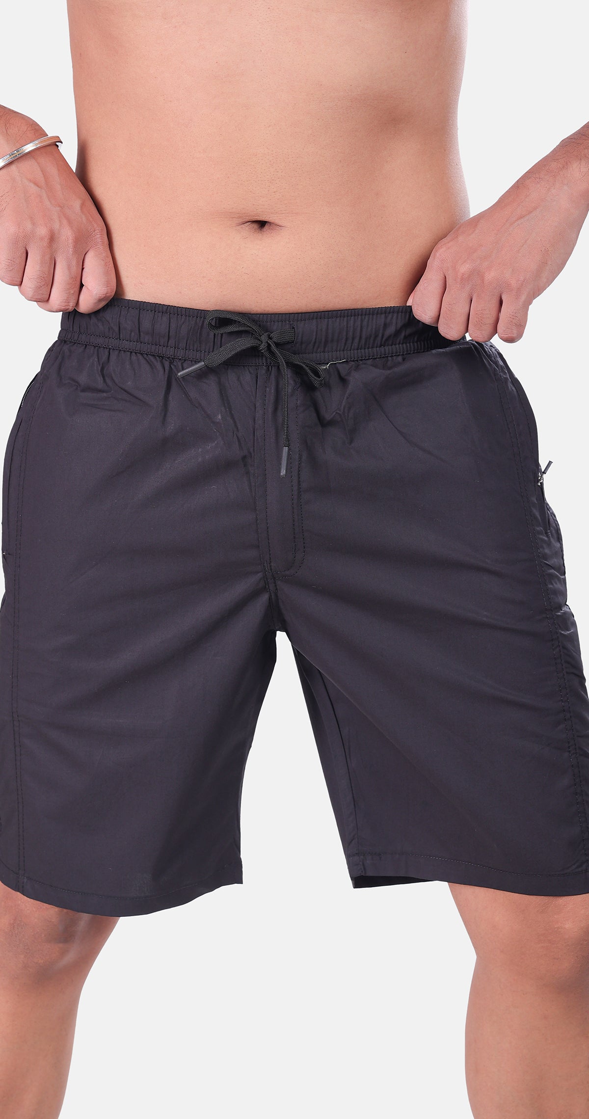 Men's Black Bermuda Vibe Solid Comfort Cotton