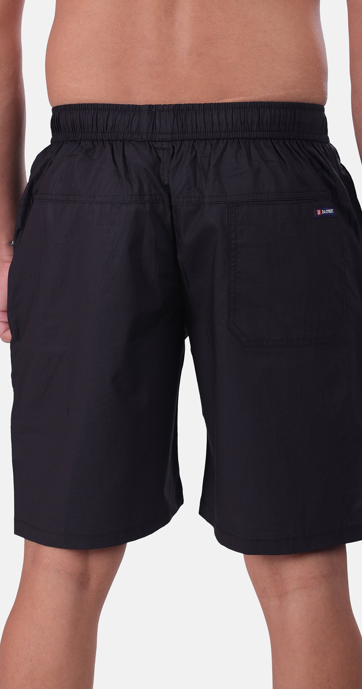 Men's Black Bermuda Vibe Solid Comfort Cotton