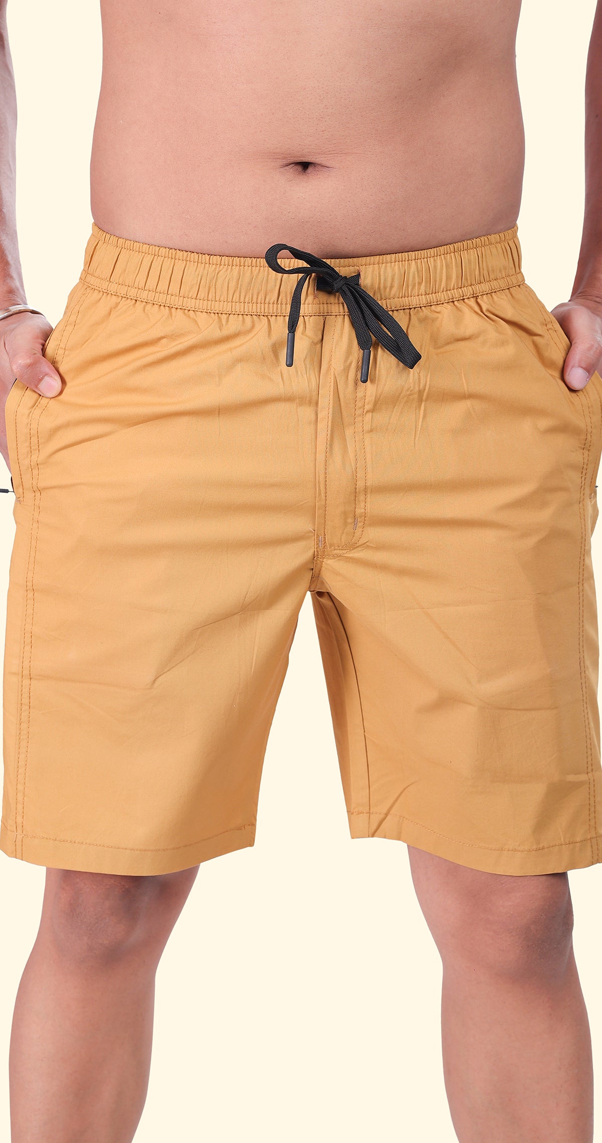 Men's Honey Bermuda Vibe Solid Comfort Cotton