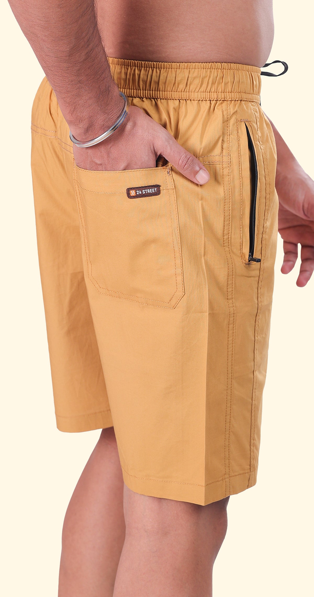 Men's Honey Bermuda Vibe Solid Comfort Cotton