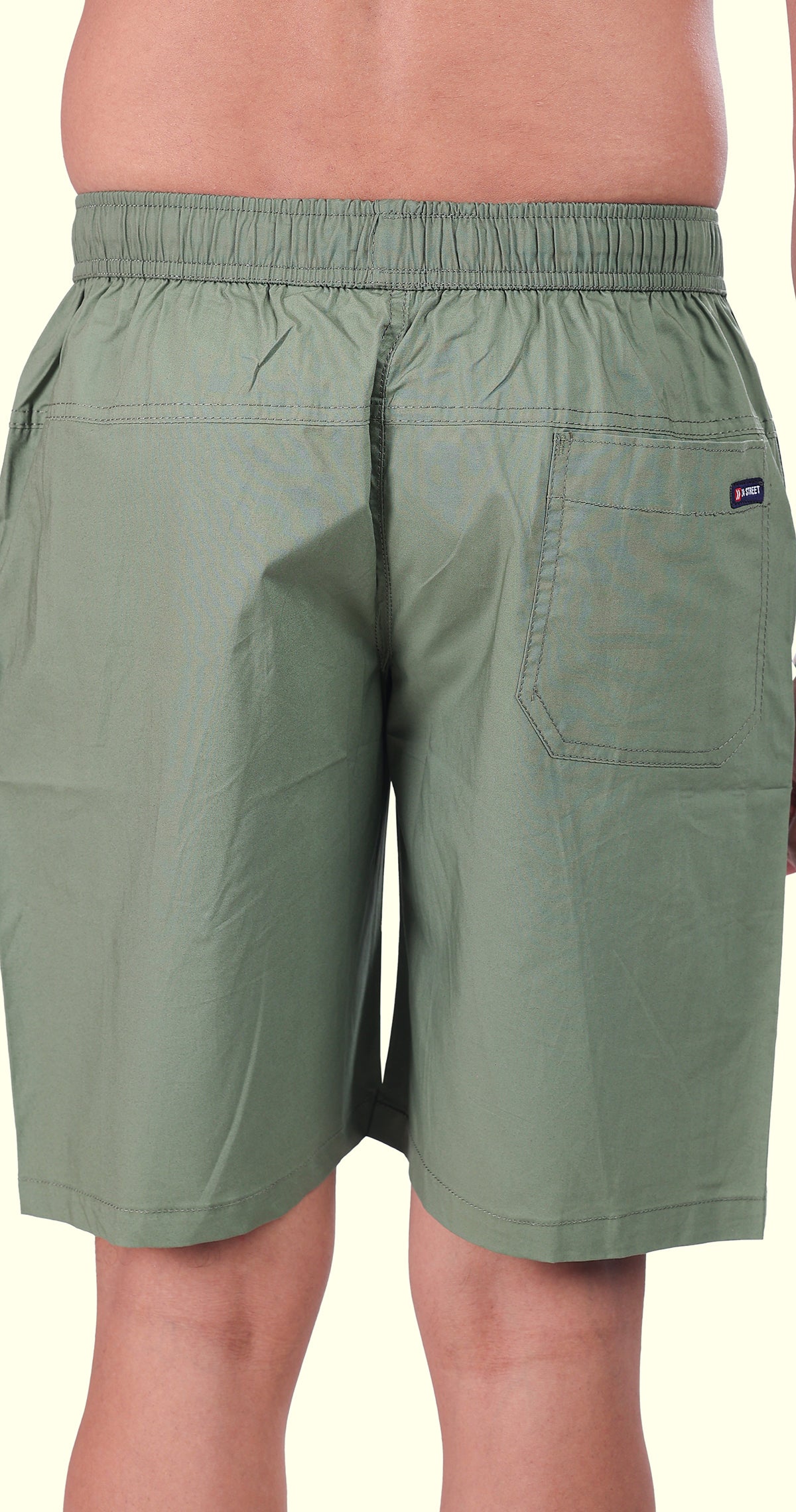 Men's Olive Green Bermuda Vibe Solid Comfort Cotton