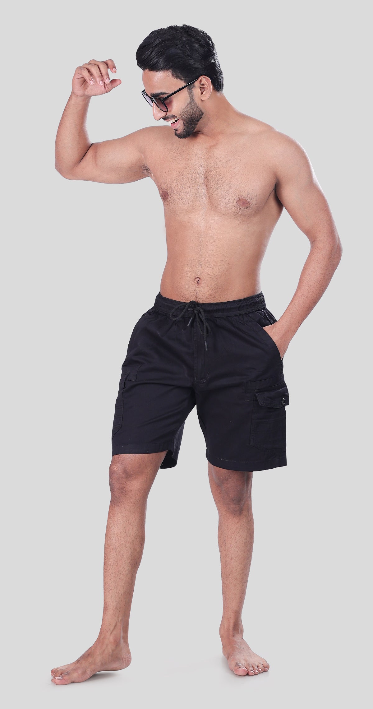 Men's Black Tiki Tide Solid Bermuda Comfort Cotton