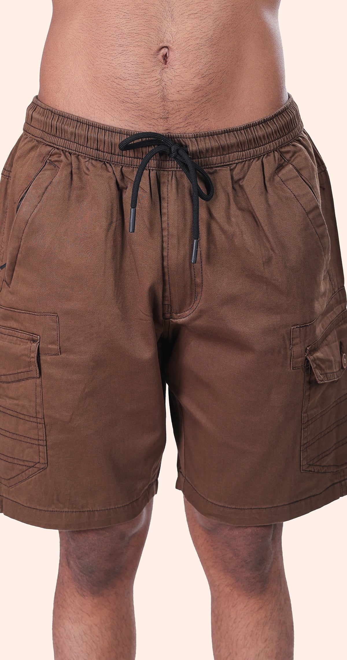 Men's Brown Tiki Tide Solid Bermuda Comfort Cotton