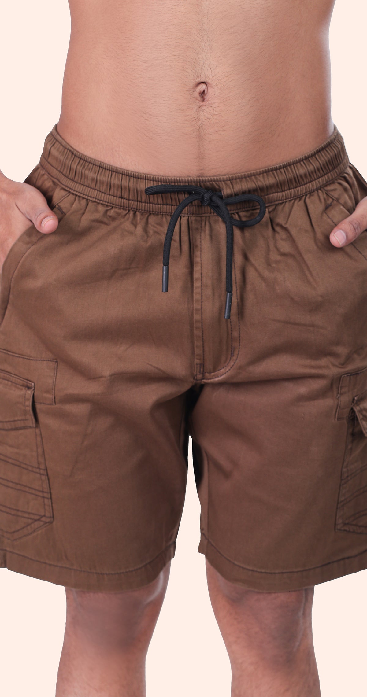 Men's Brown Tiki Tide Solid Bermuda Comfort Cotton