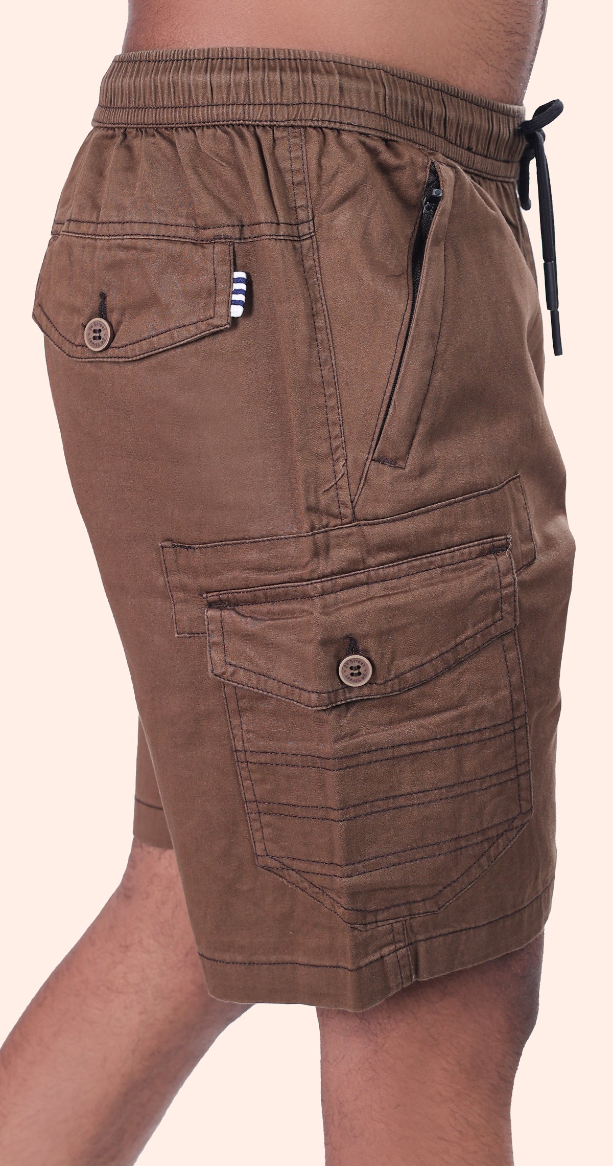 Men's Brown Tiki Tide Solid Bermuda Comfort Cotton
