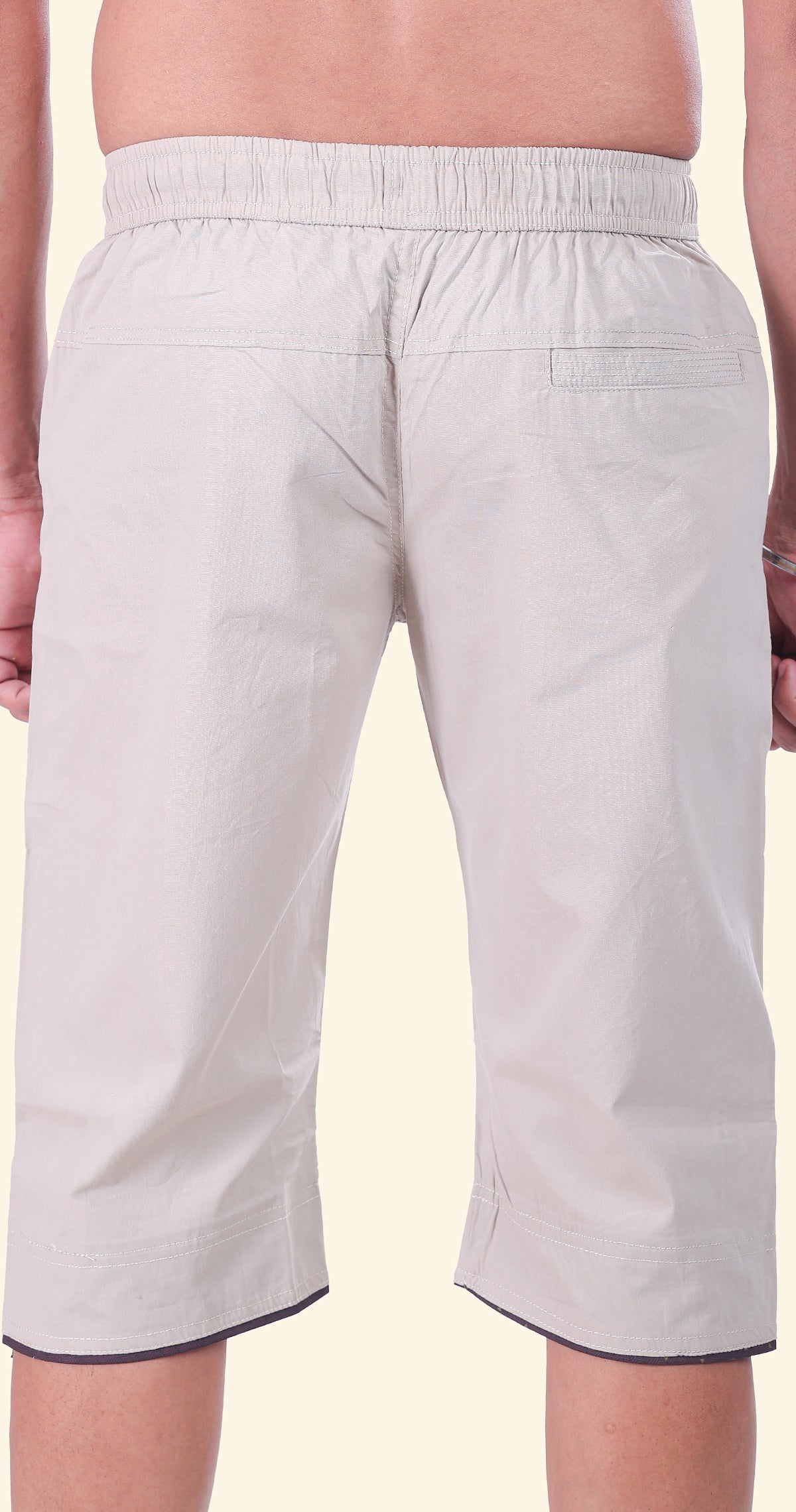 Men's Cornsilk Summer Ease Capri Solid Print Comfort Cotton