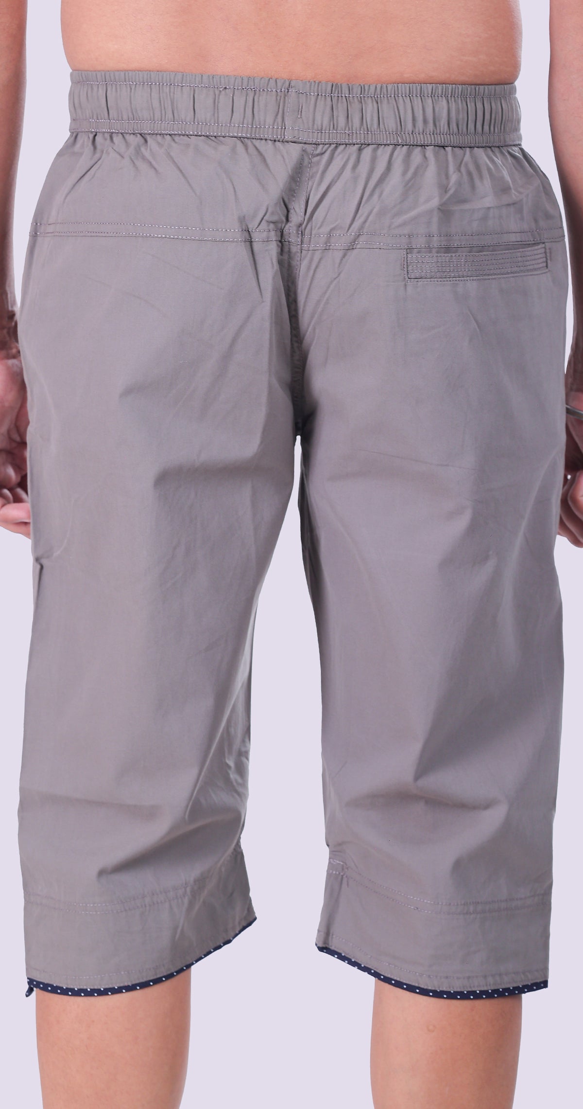 Men's Grey Summer Ease Capri Solid Print Comfort Cotton