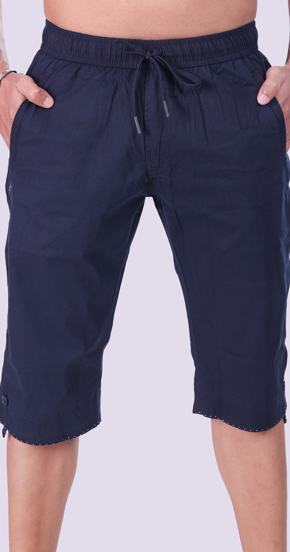 Men's Summer Ease Capri Solid Print Comfort Cotton